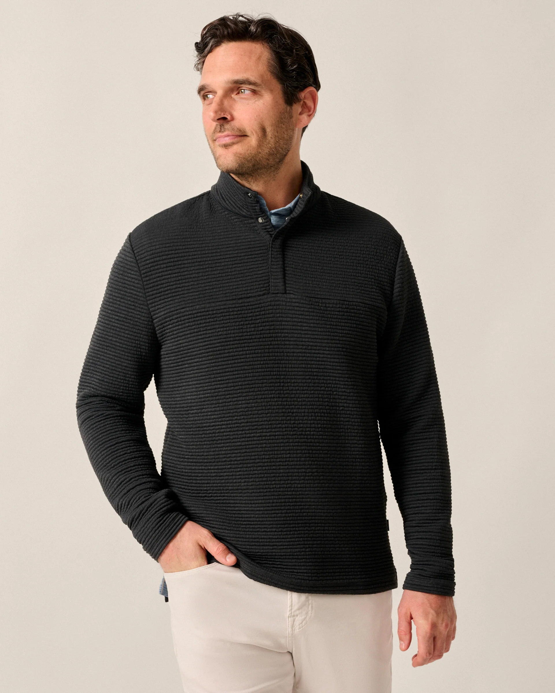 Benjy Heathered Henley Pullover