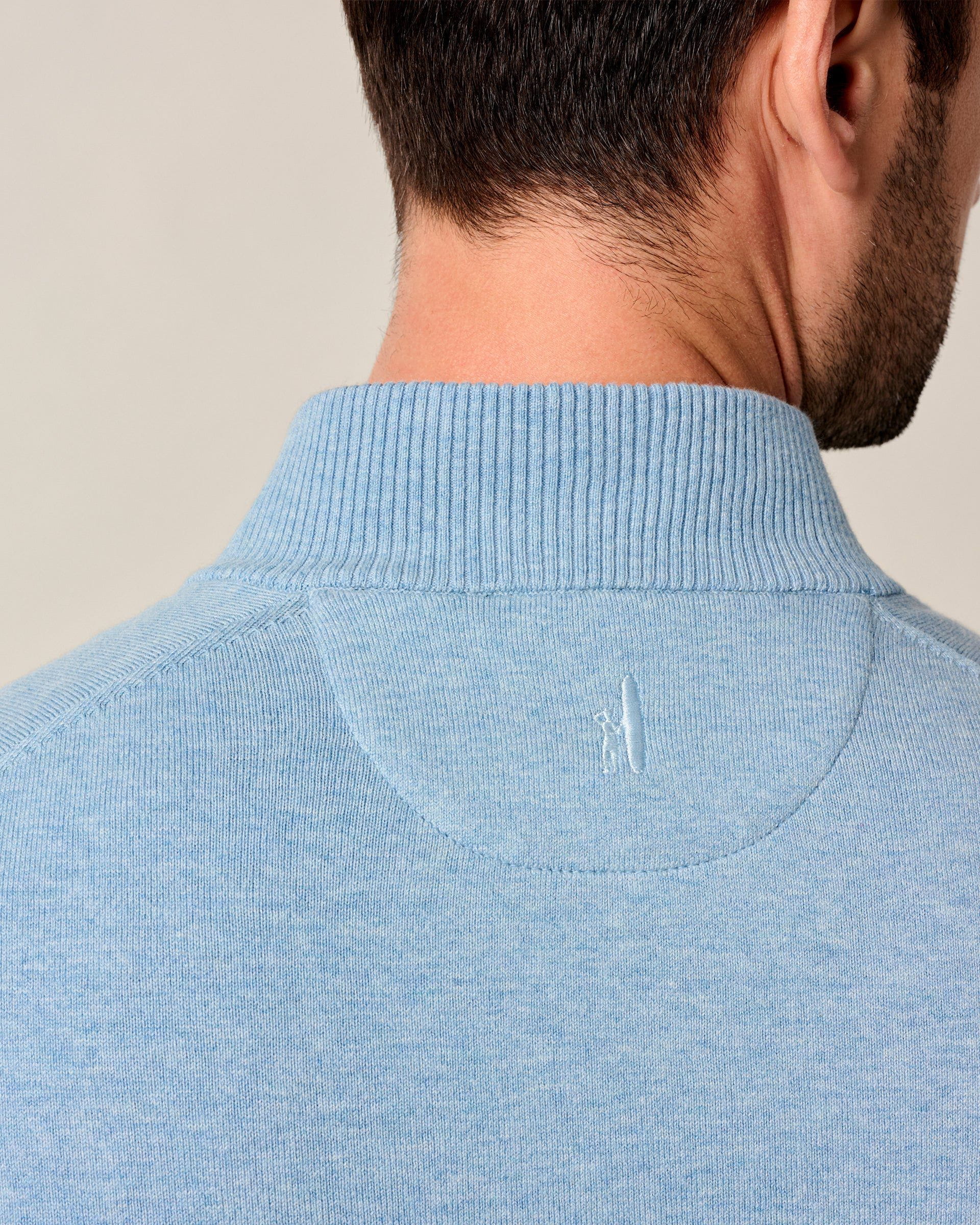 Desmond Plaited Cotton Blend 1/4 Zip Sweater - Image 3