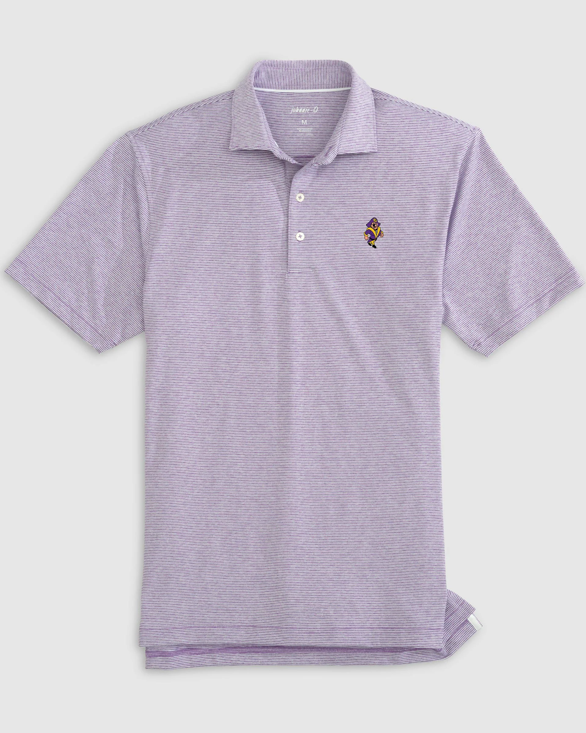 East Carolina Lyndonn Striped Jersey Performance Polo - Vault Logo - Image 3
