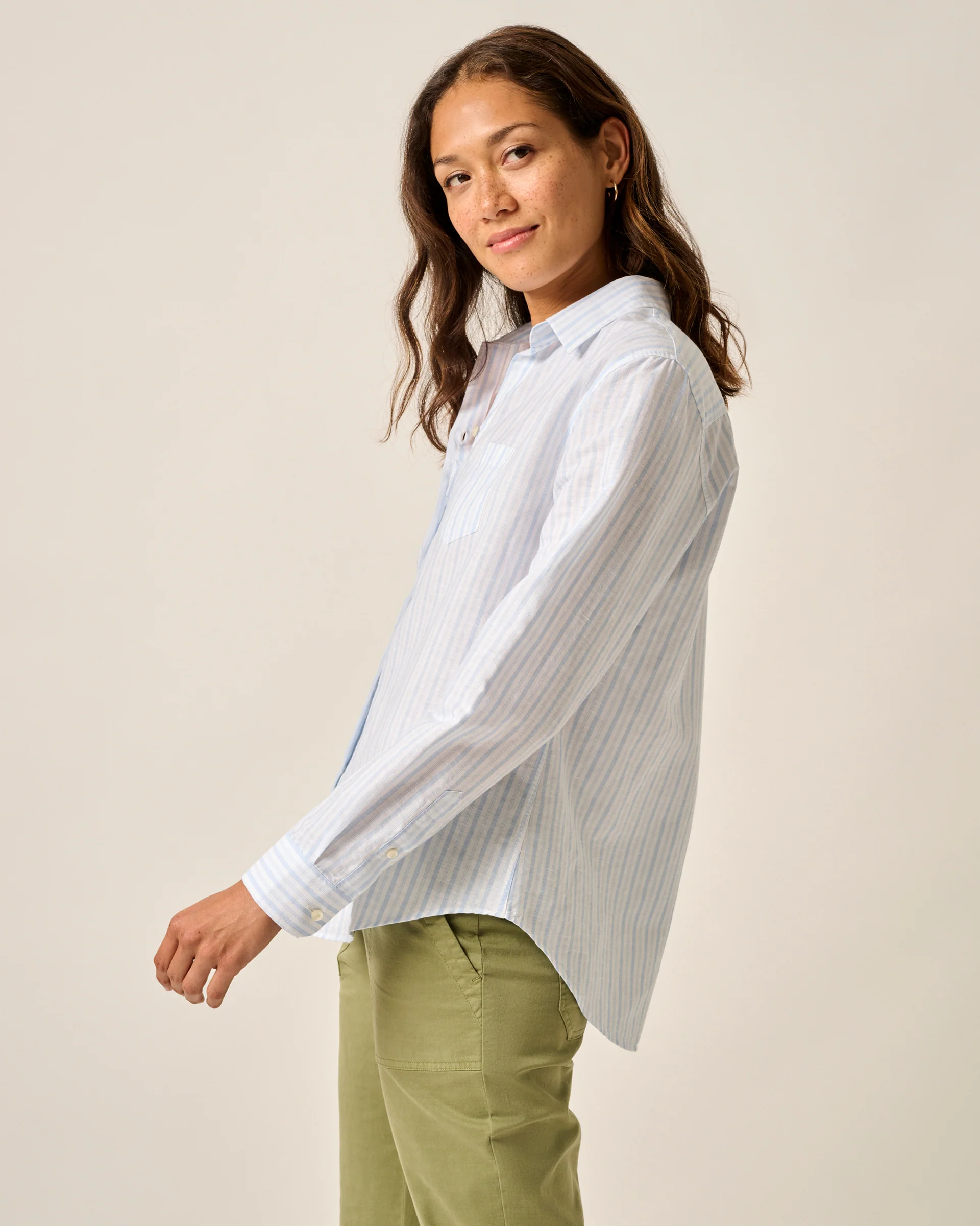 Frieda Cotton Linen Button Down Shirt - Image 4