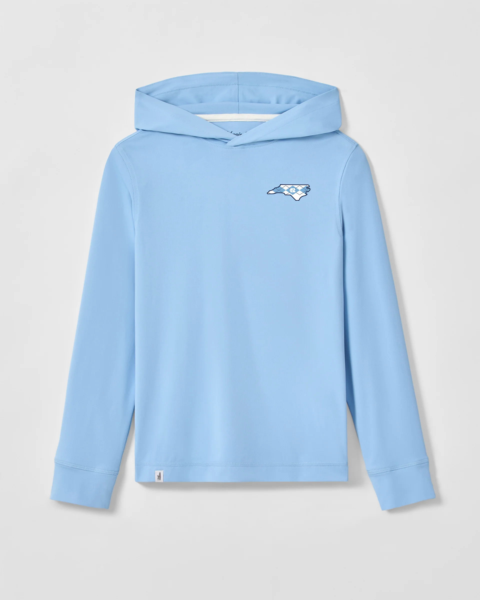 University of North Carolina Durant Jr. Long Sleeve Hooded T-Shirt - Argyle Logo - Image 2