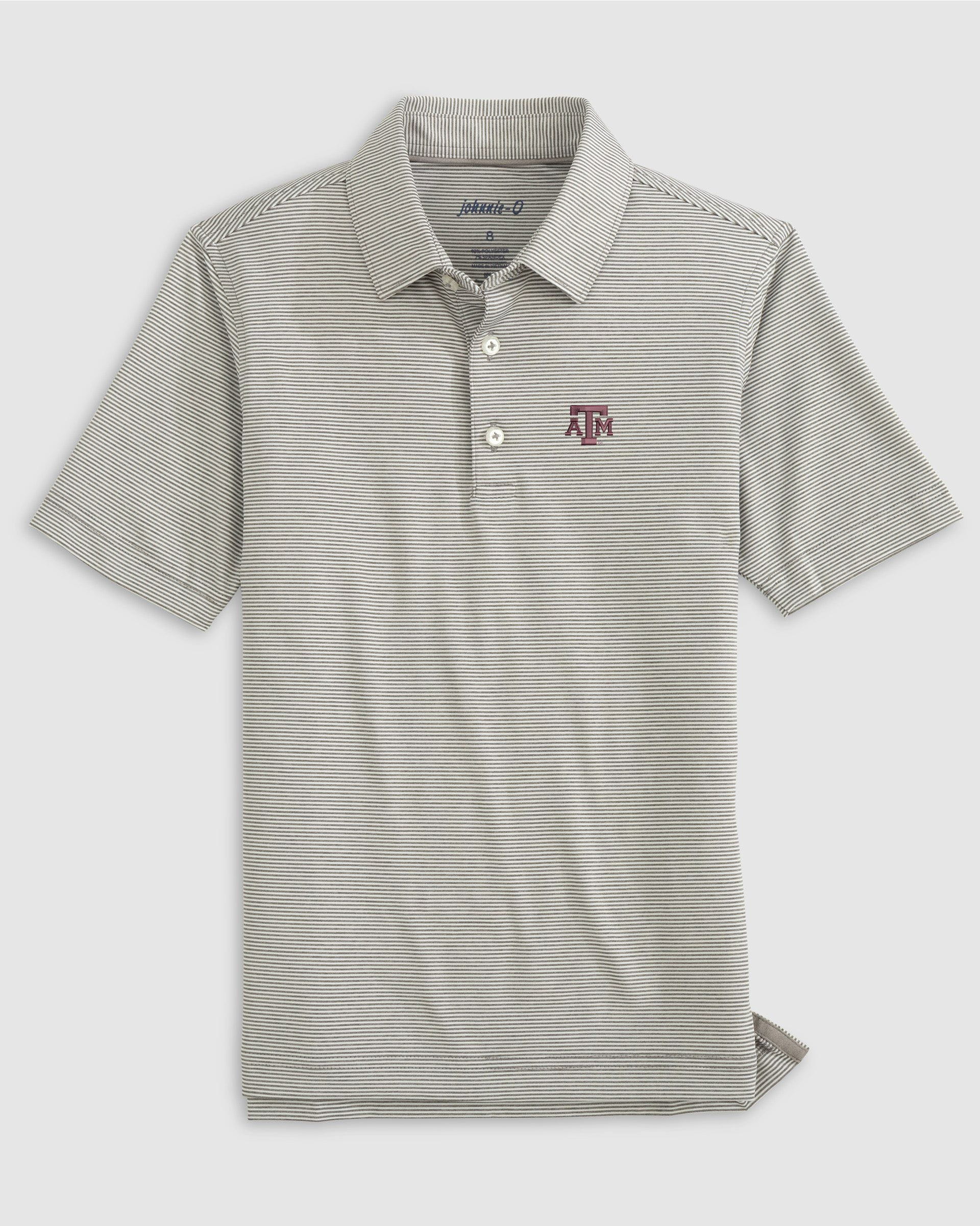 Texas A&M Lyndonn Jr. Striped Jersey Performance Polo