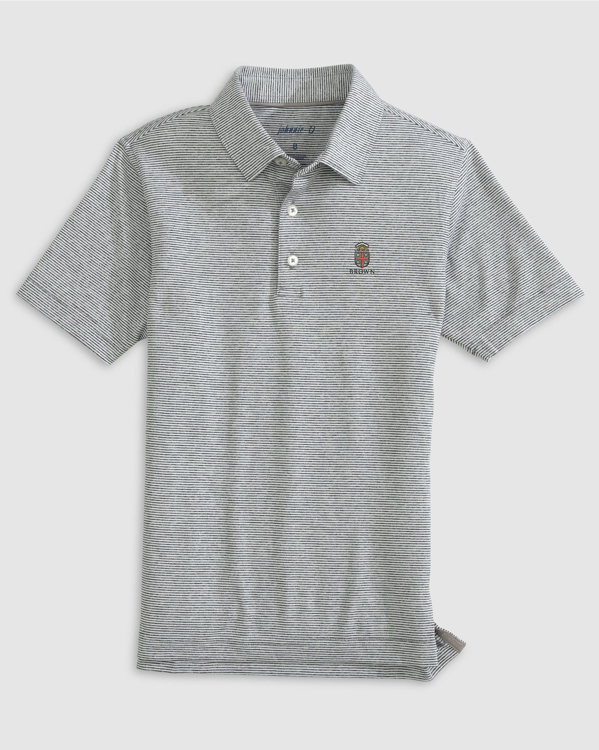 Brown University Lyndonn Jr. Striped Jersey Performance Polo