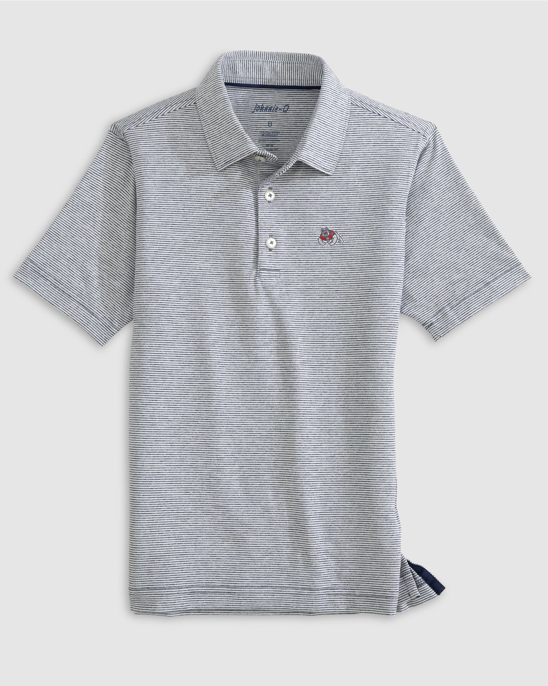 Fresno State Lyndonn Jr. Striped Jersey Performance Polo