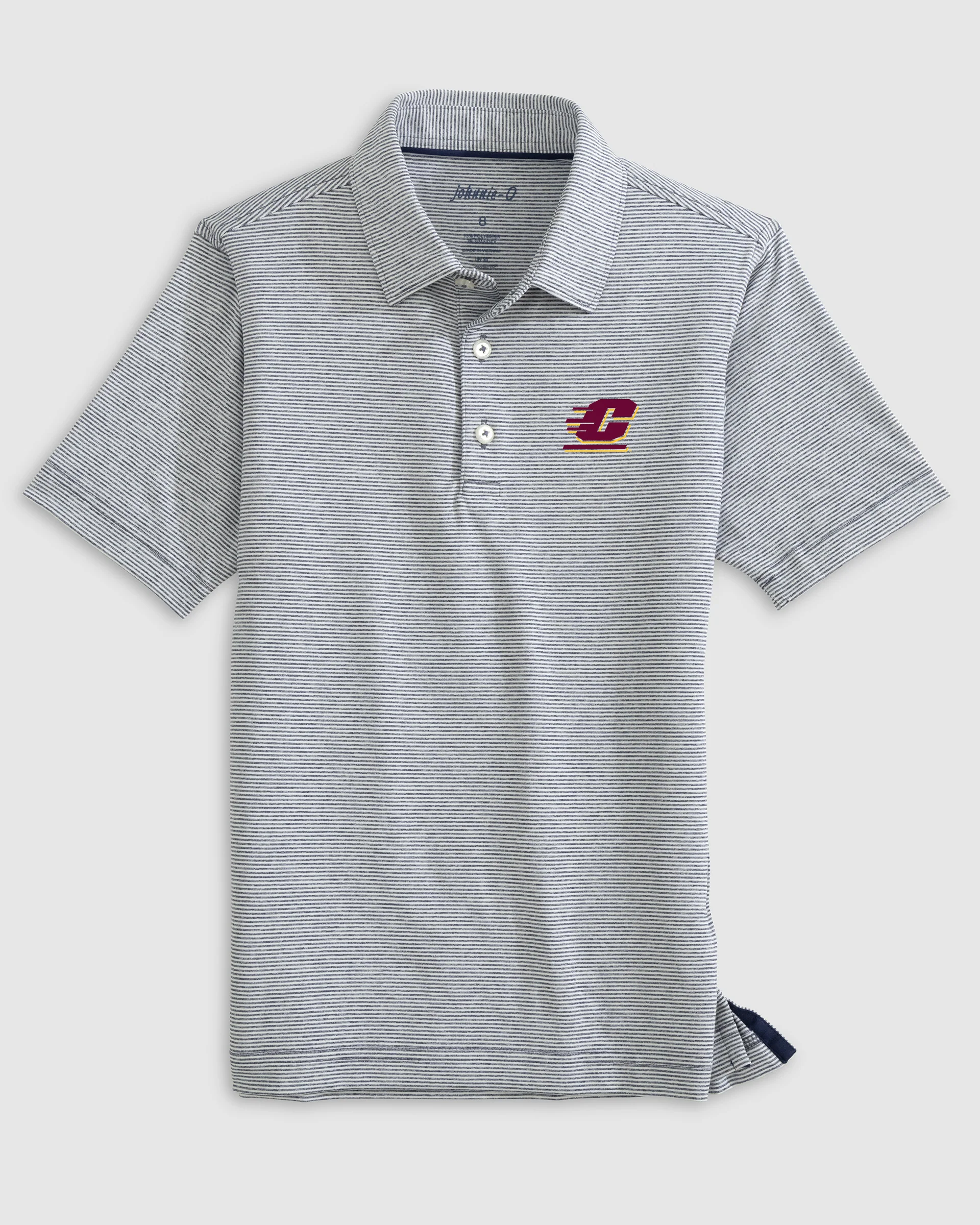 Central Michigan University Lyndonn Jr. Striped Jersey Performance Polo - Image 2