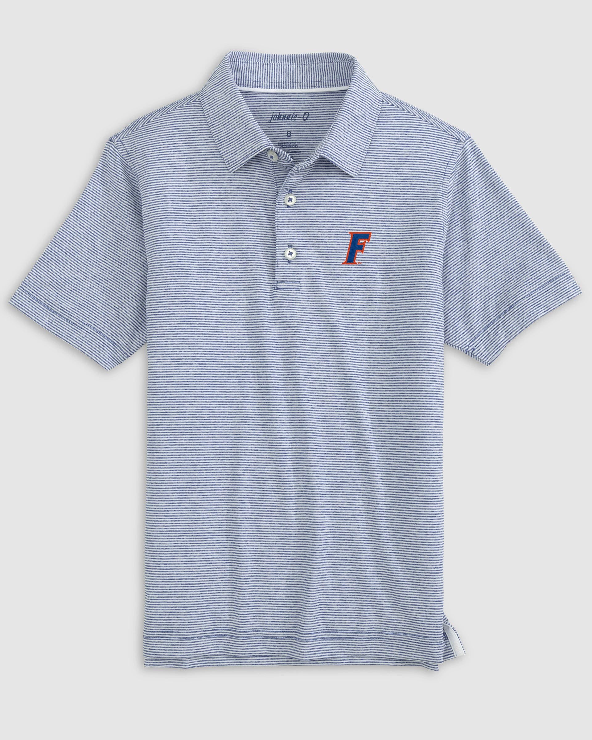 University of Florida Lyndonn Jr. Striped Jersey Performance Polo - F Logo - Image 6