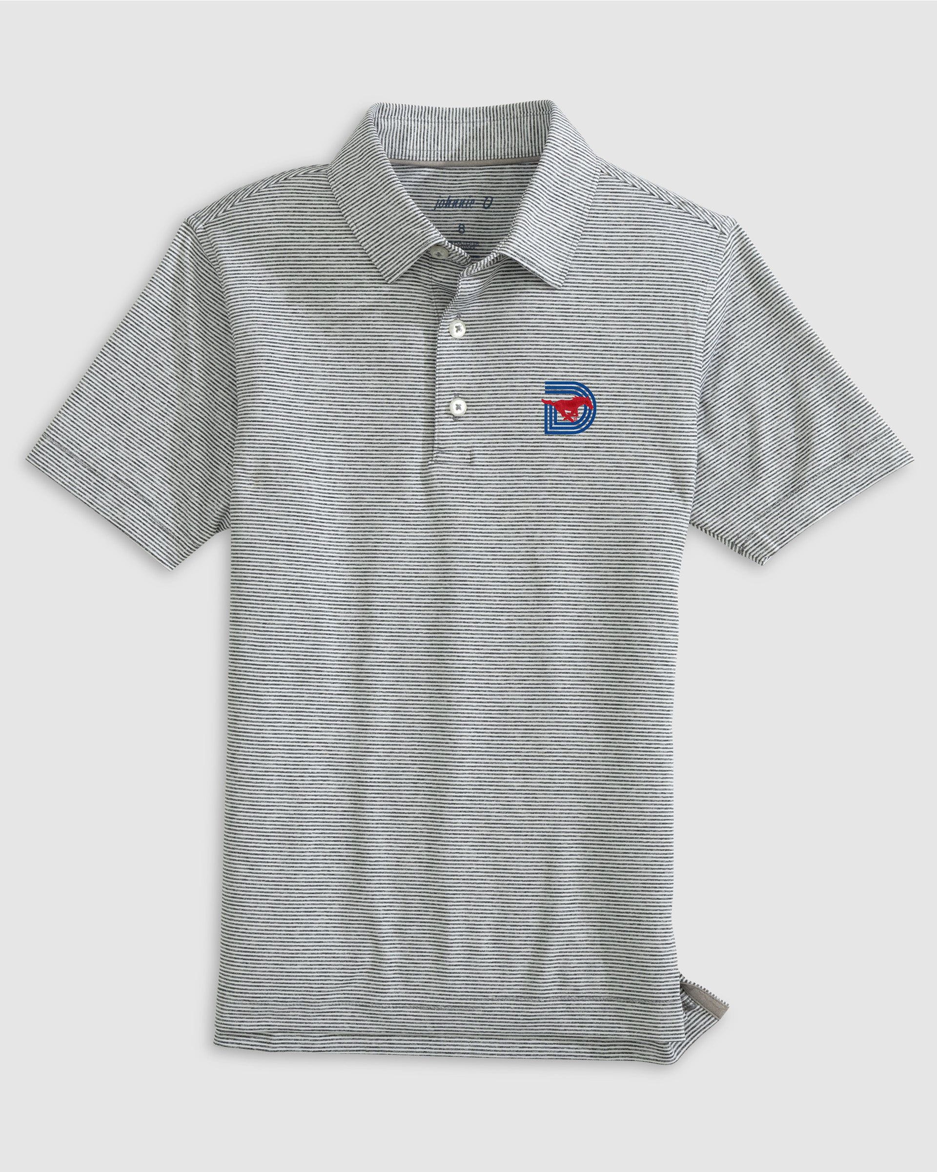 Southern Methodist Lyndonn Jr. Striped Jersey Performance Polo - Triple D Logo - Image 2