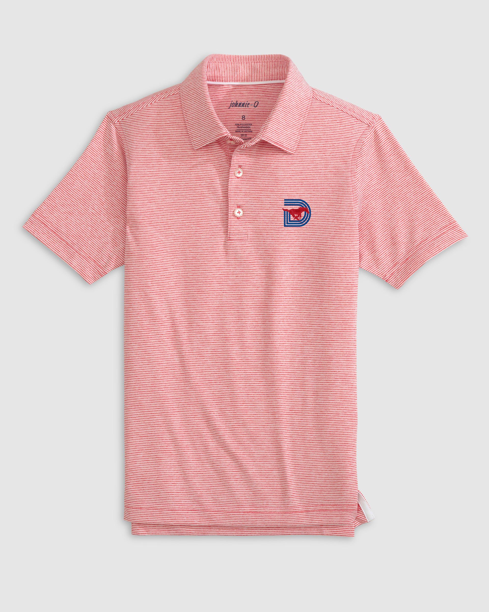 Southern Methodist Lyndonn Jr. Striped Jersey Performance Polo - Triple D Logo - Image 9