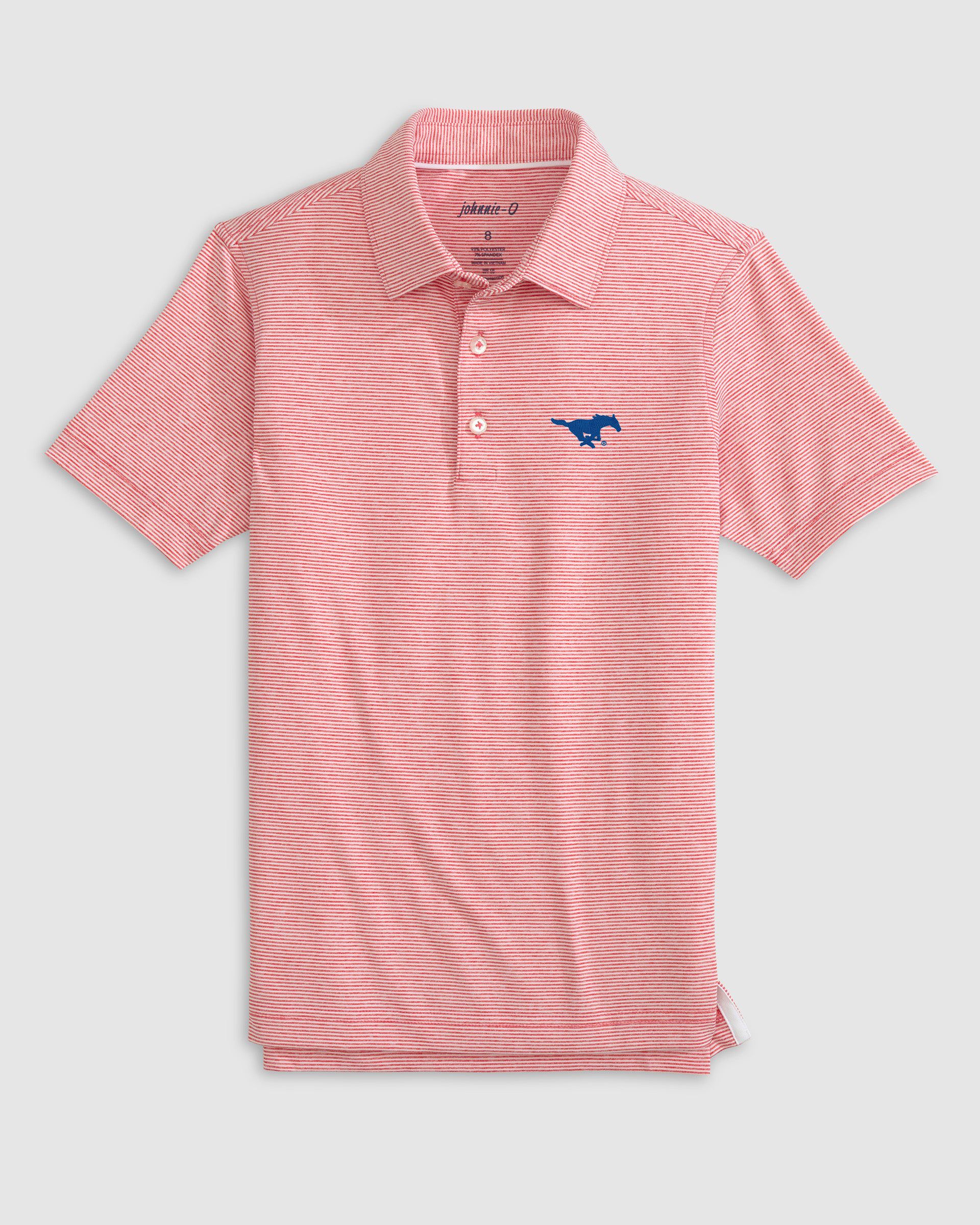 Southern Methodist Lyndonn Jr. Striped Jersey Performance Polo - Image 9