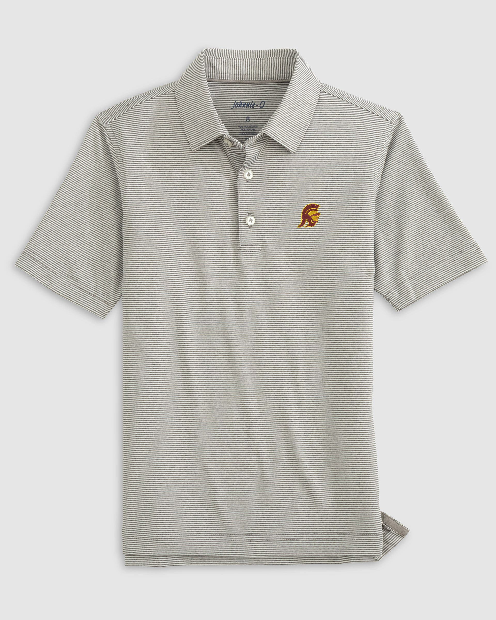 Southern California Lyndonn Jr. Striped Jersey Performance Polo - Trojan Logo