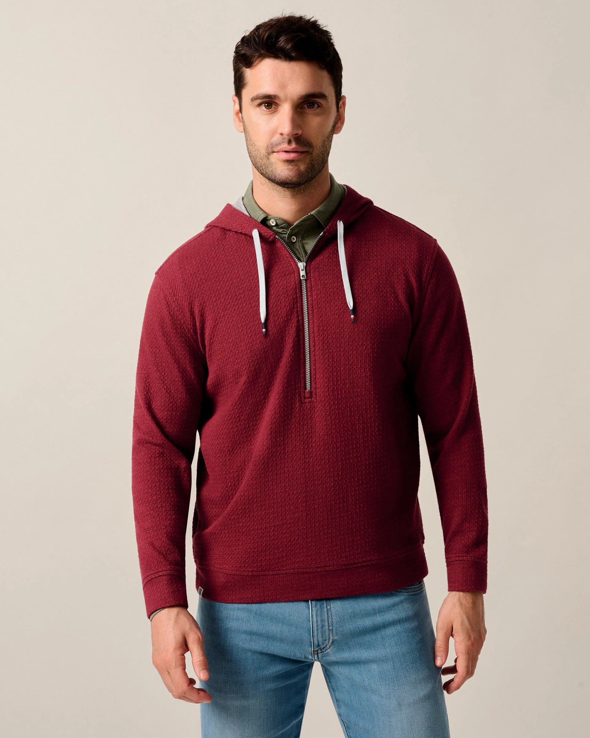 Zoeller Ripple Knit 1/4 Zip Popover Hoodie
