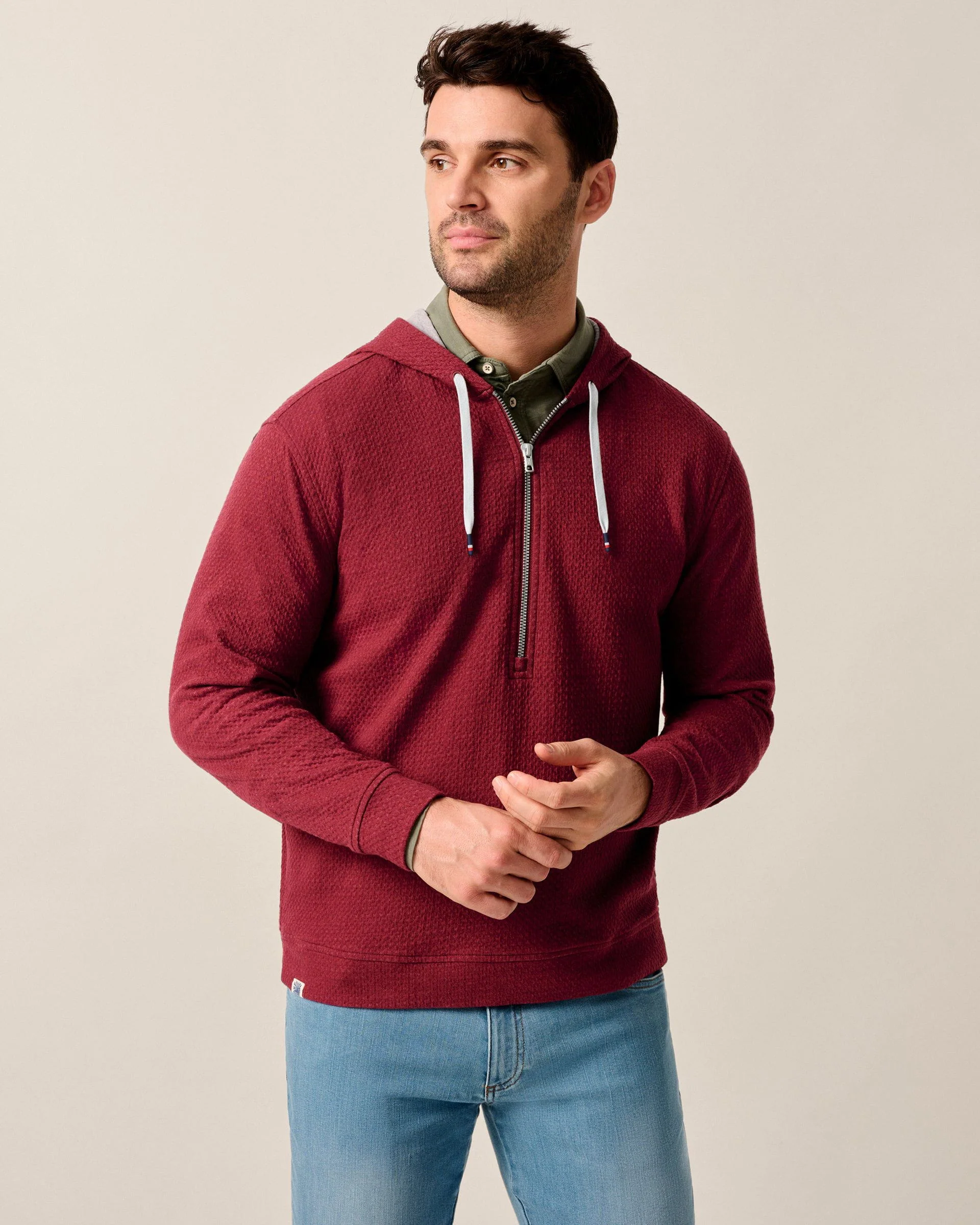 Zoeller Ripple Knit 1/4 Zip Popover Hoodie - Image 4