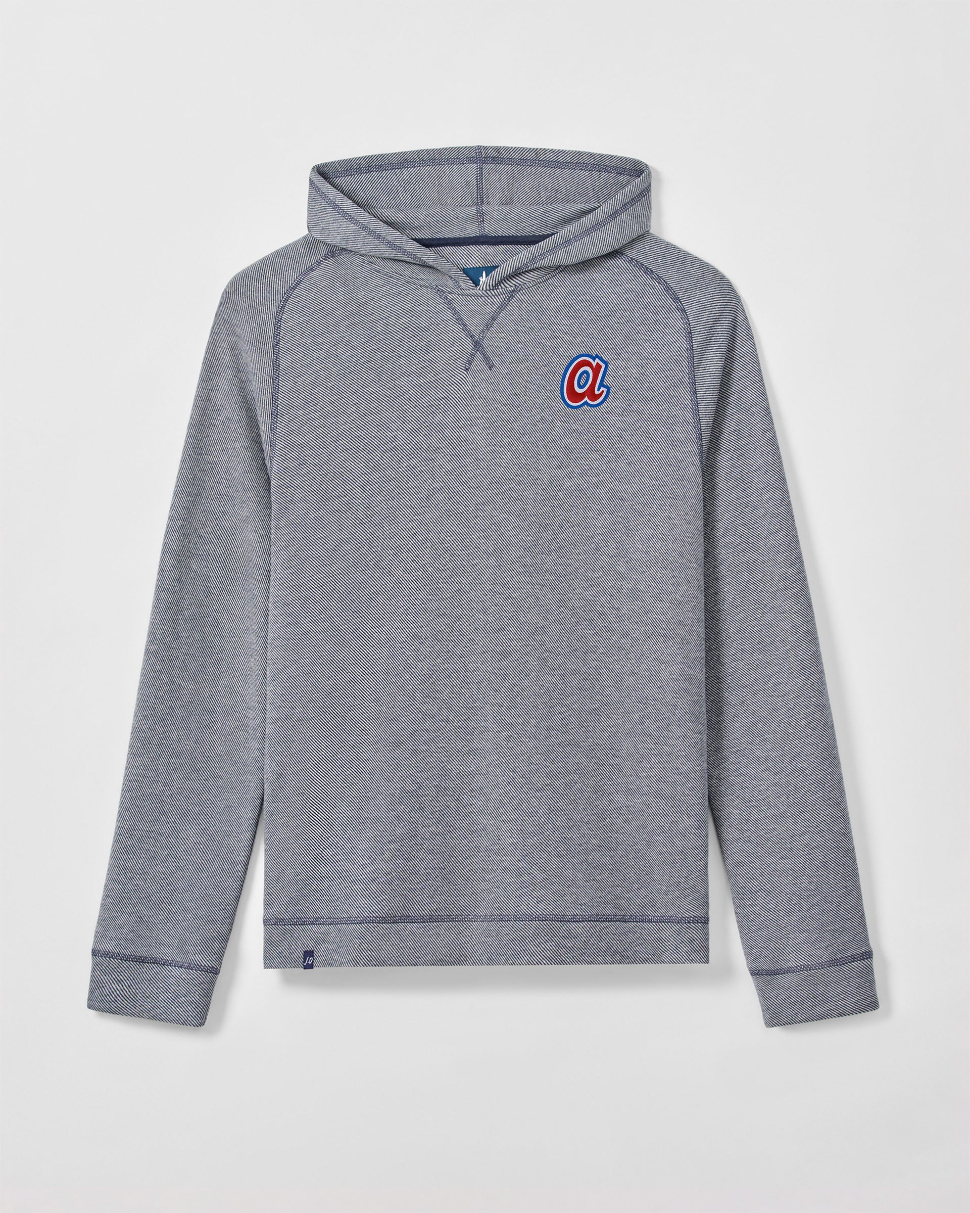 Atlanta Braves Cotton Blend Twill Hoodie - Cooperstown Logo