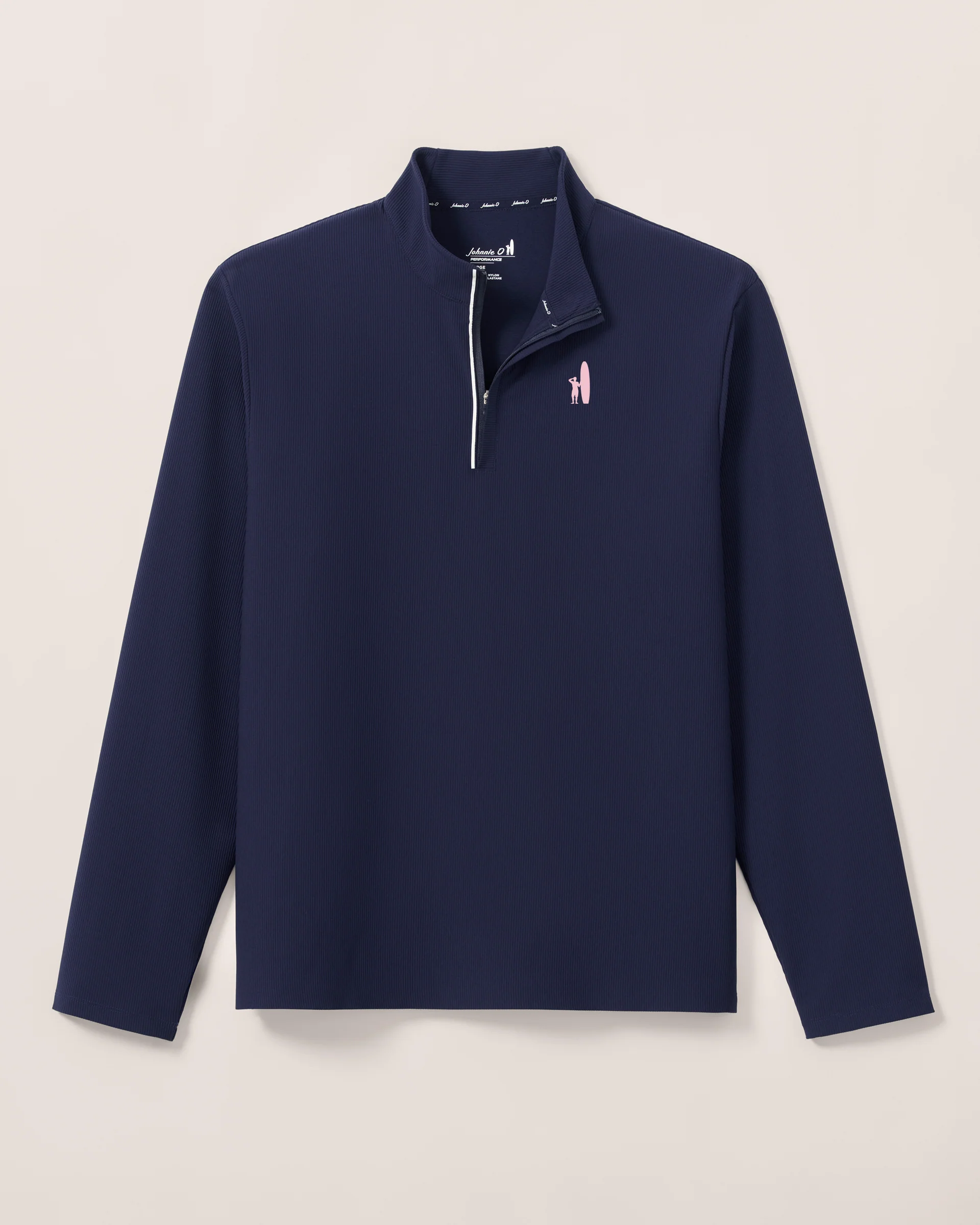 Custom Surfer Logo Hoppin Ribbed Knit Performance 1/4 Zip Pullover - Image 3