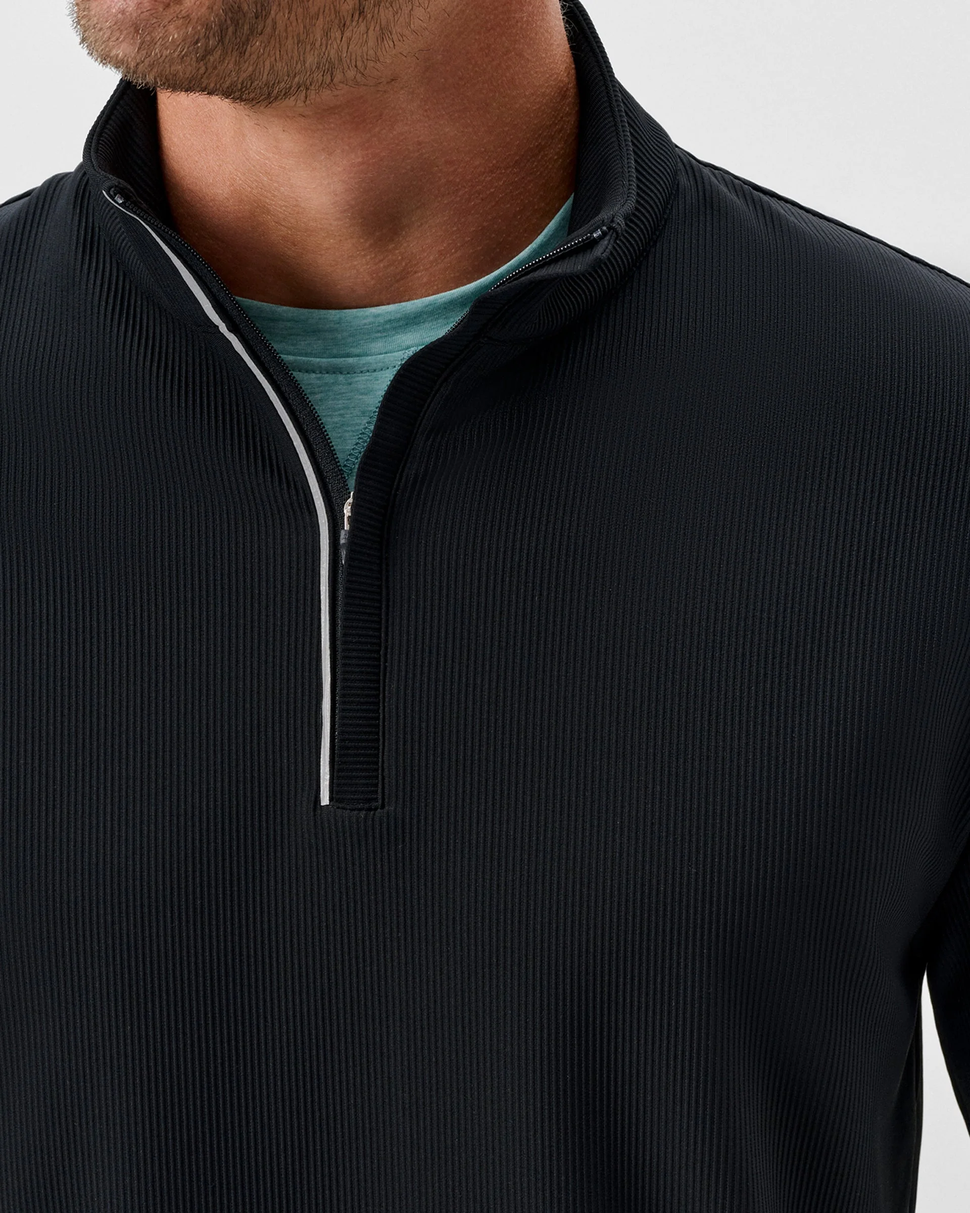 Hoppin Ribbed Knit Performance 1/4 Zip Pullover - Image 3