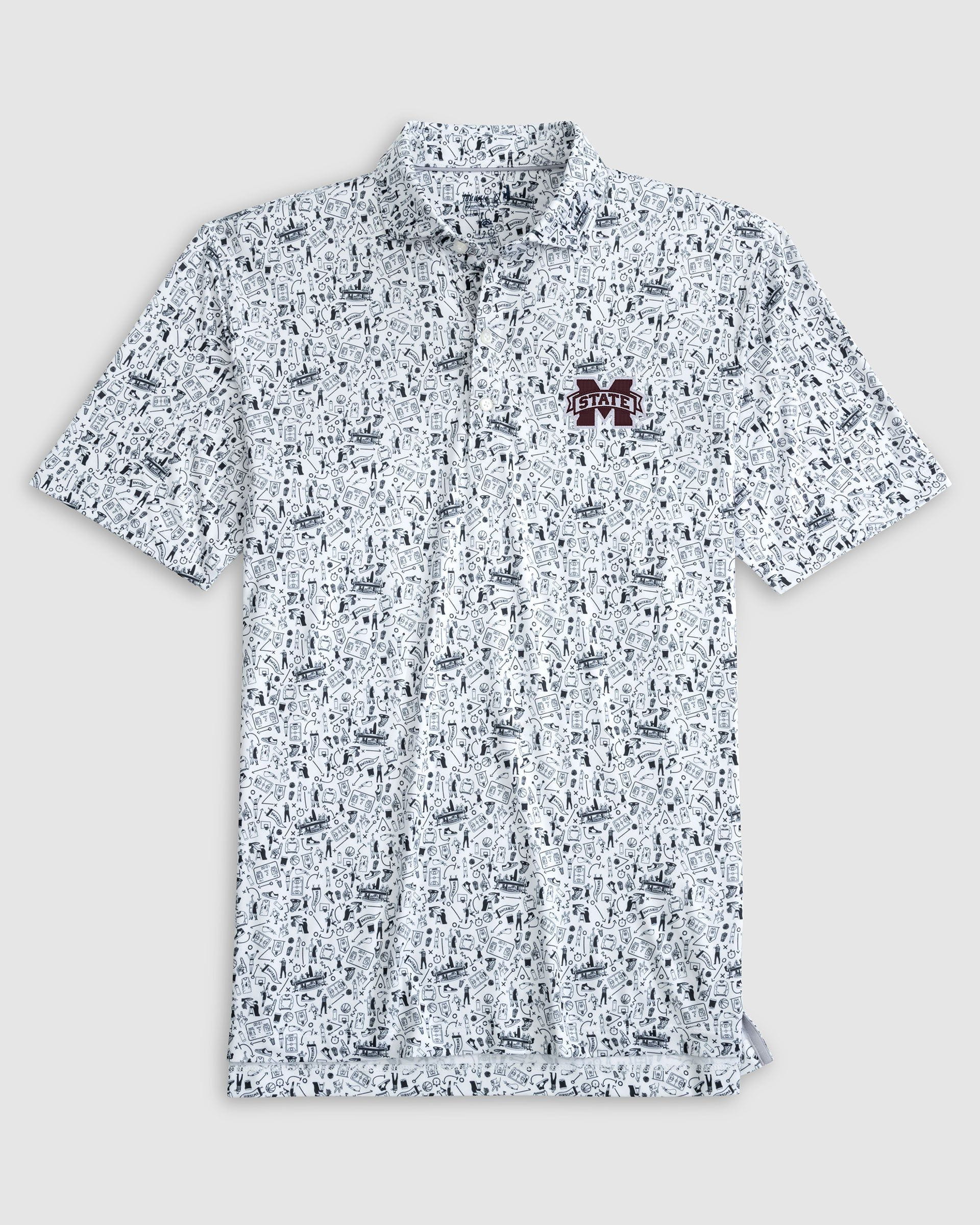 Mississippi State Hoop There It Is Printed Performance Jersey Polo