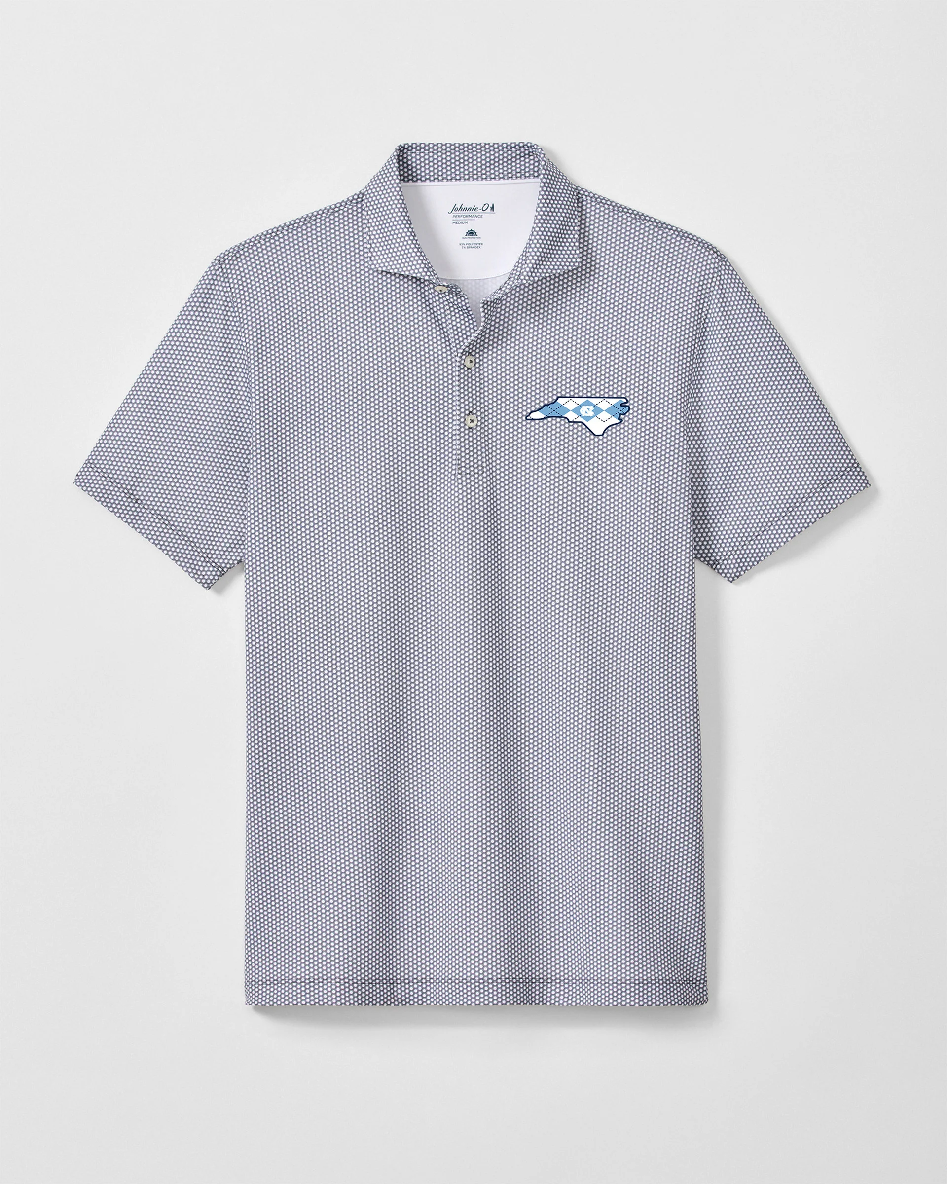 University of North Carolina Hex Performance Jersey Polo - Argyle Logo
