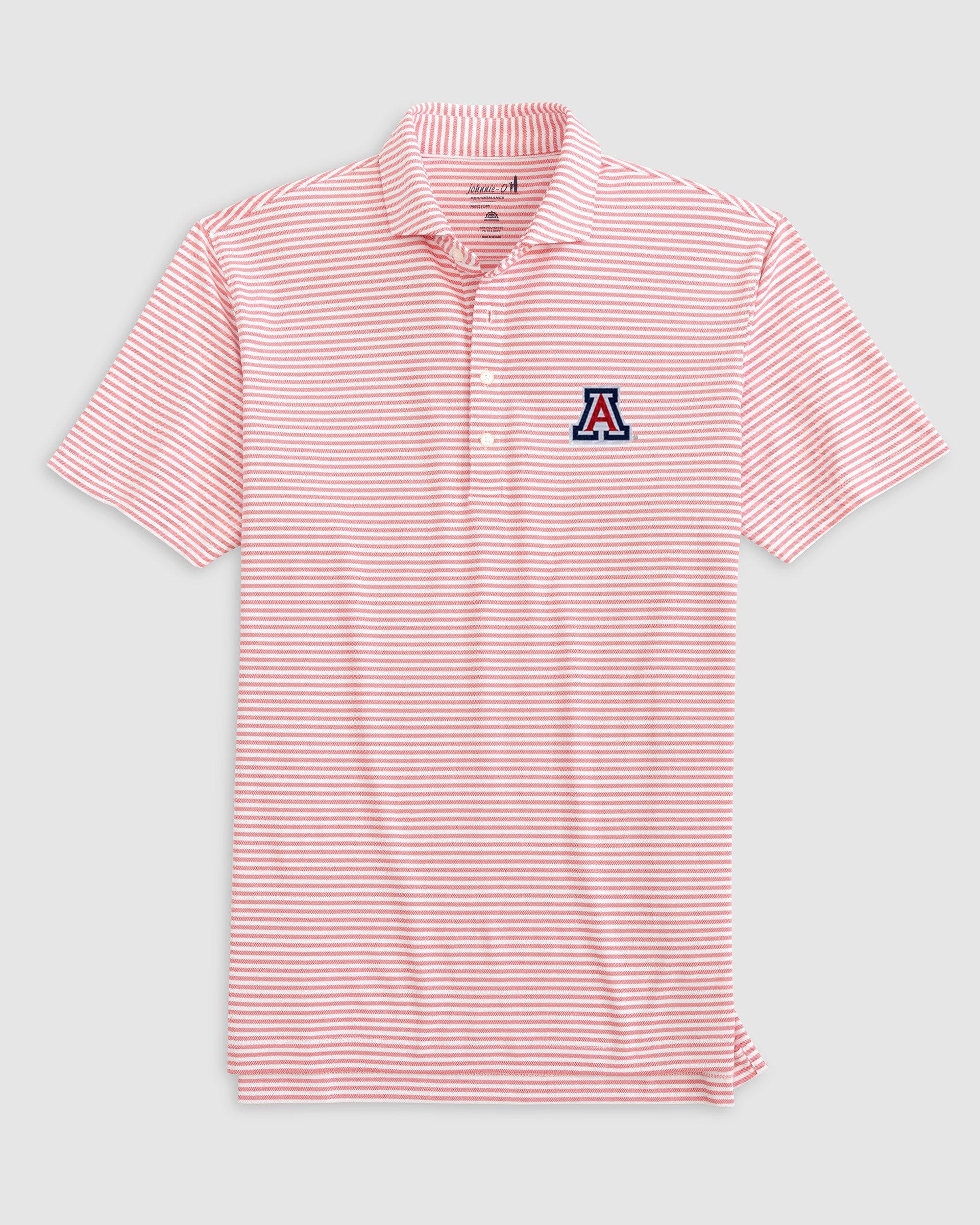 University of Arizona Stetsons Striped Performance Mesh Polo