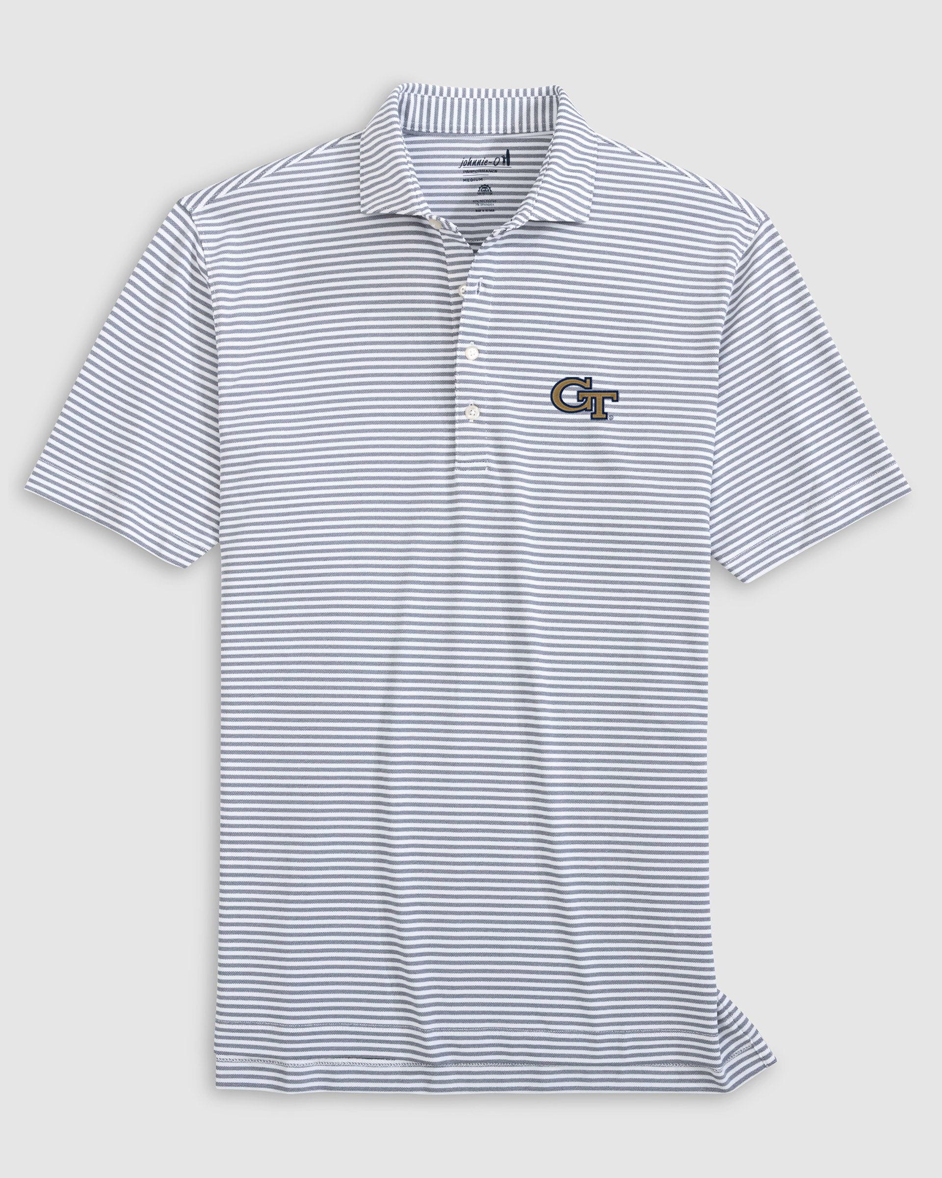 Georgia Tech Stetsons Striped Performance Mesh Polo