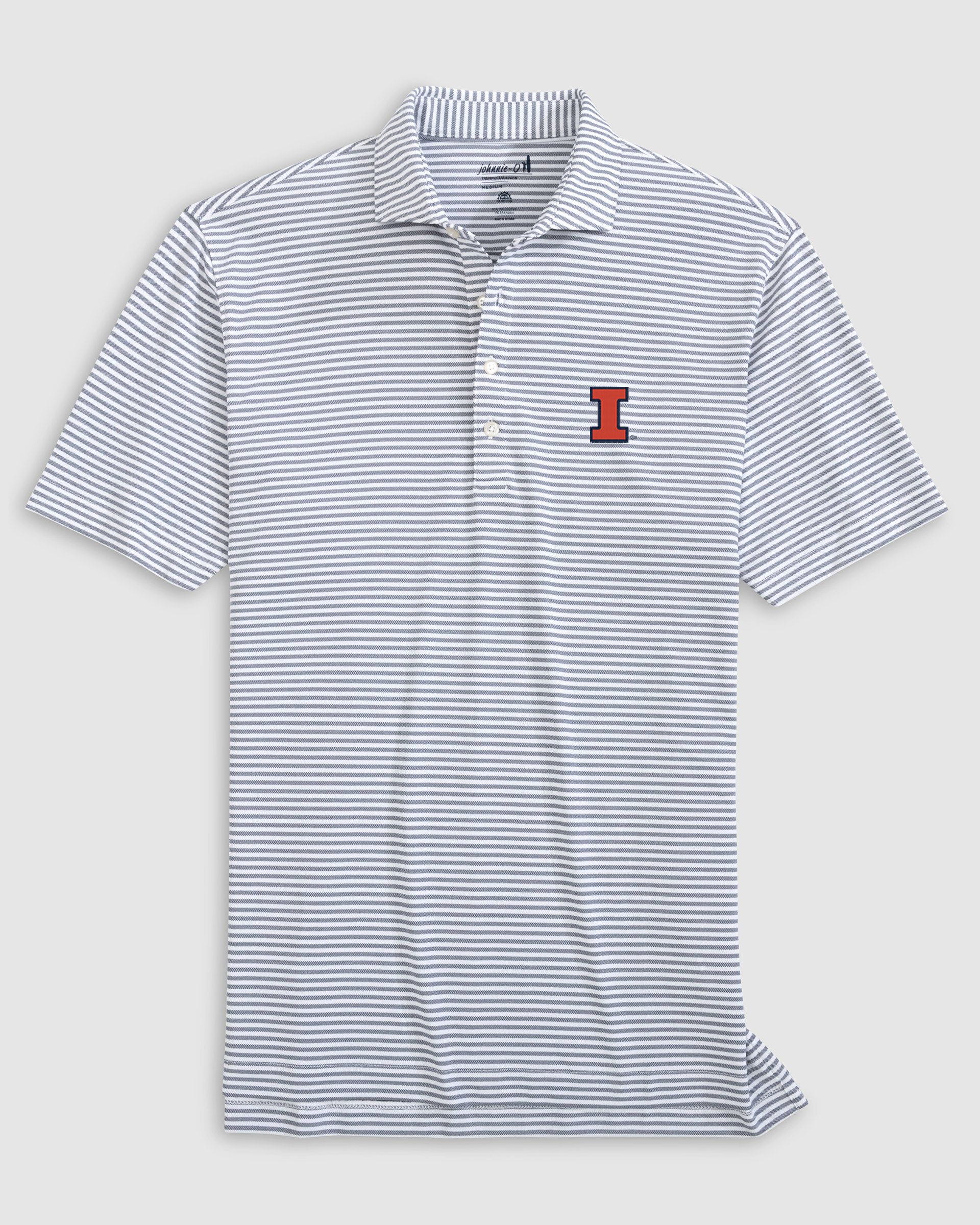 Illinois Stetsons Striped Performance Mesh Polo