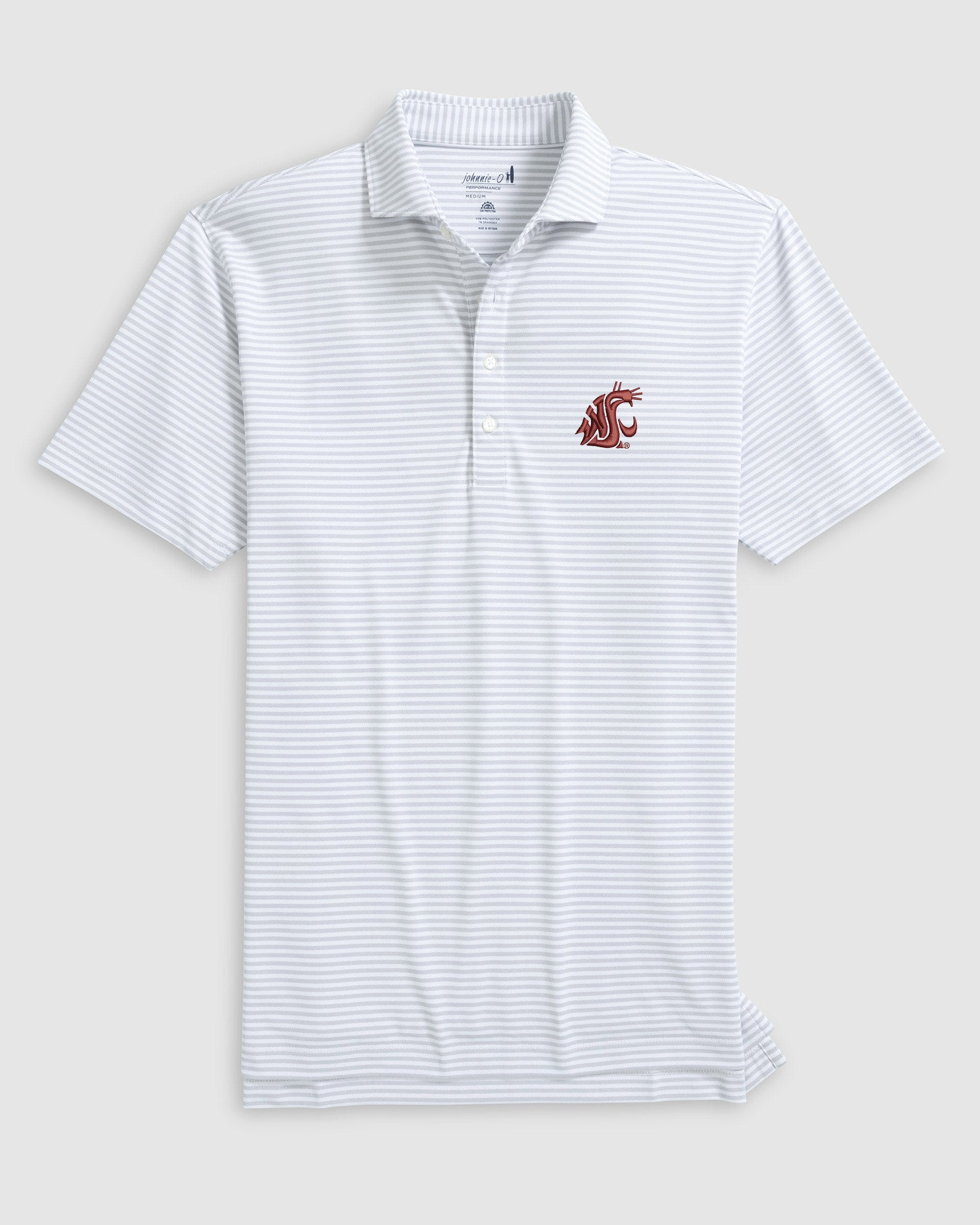 Washington State Stetsons Striped Performance Mesh Polo - Image 3