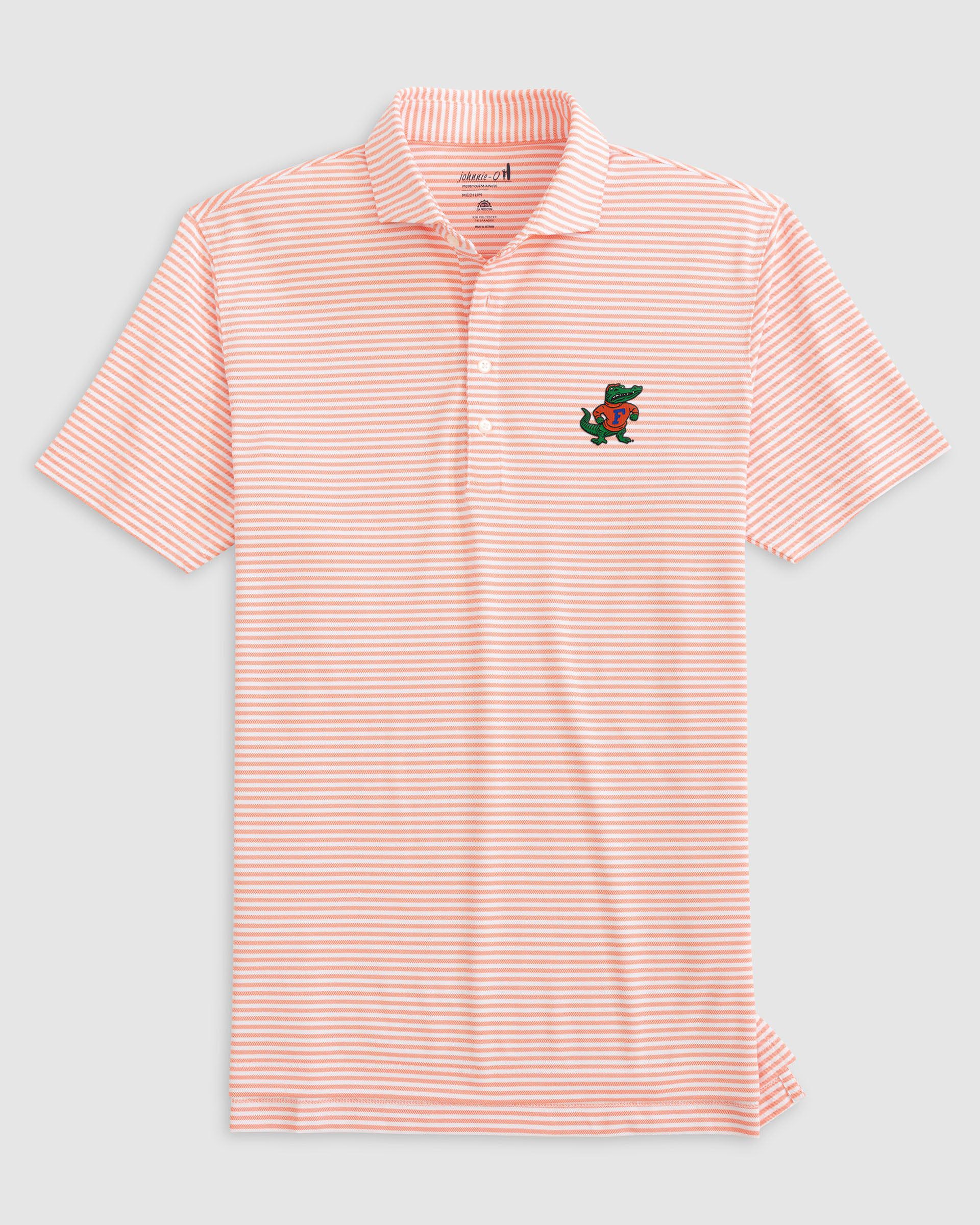 University of Florida Stetsons Striped Performance Mesh Polo - Vault Logo - Image 2