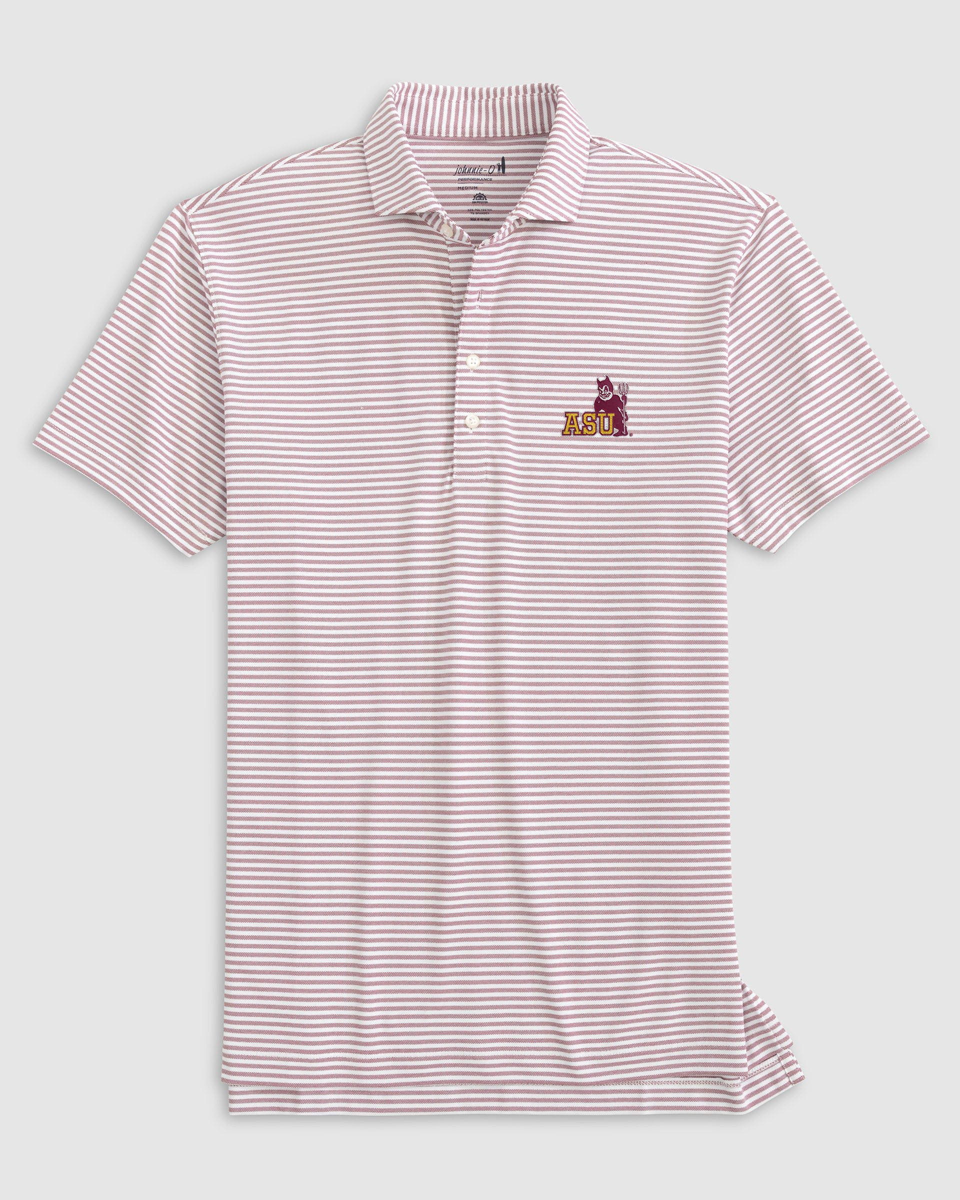 Arizona State University Stetsons Striped Performance Mesh Polo - Vault Logo - Image 3