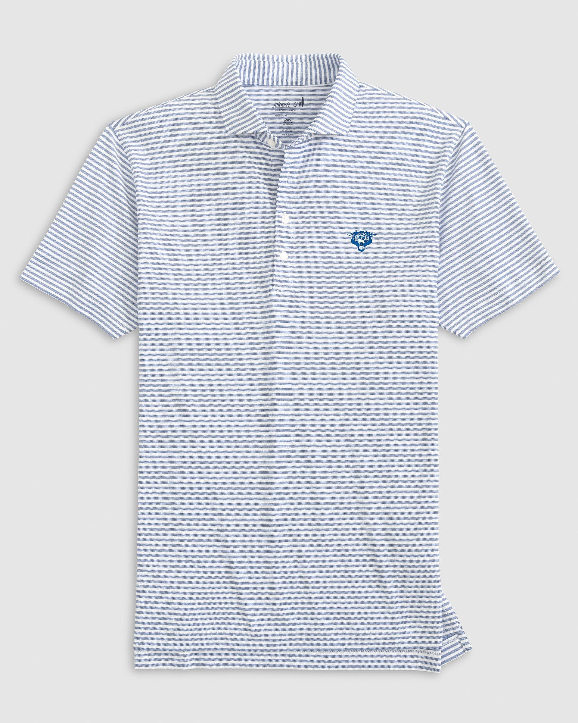 Kentucky Stetsons Striped Performance Mesh Polo - Vintage Logo - Image 2
