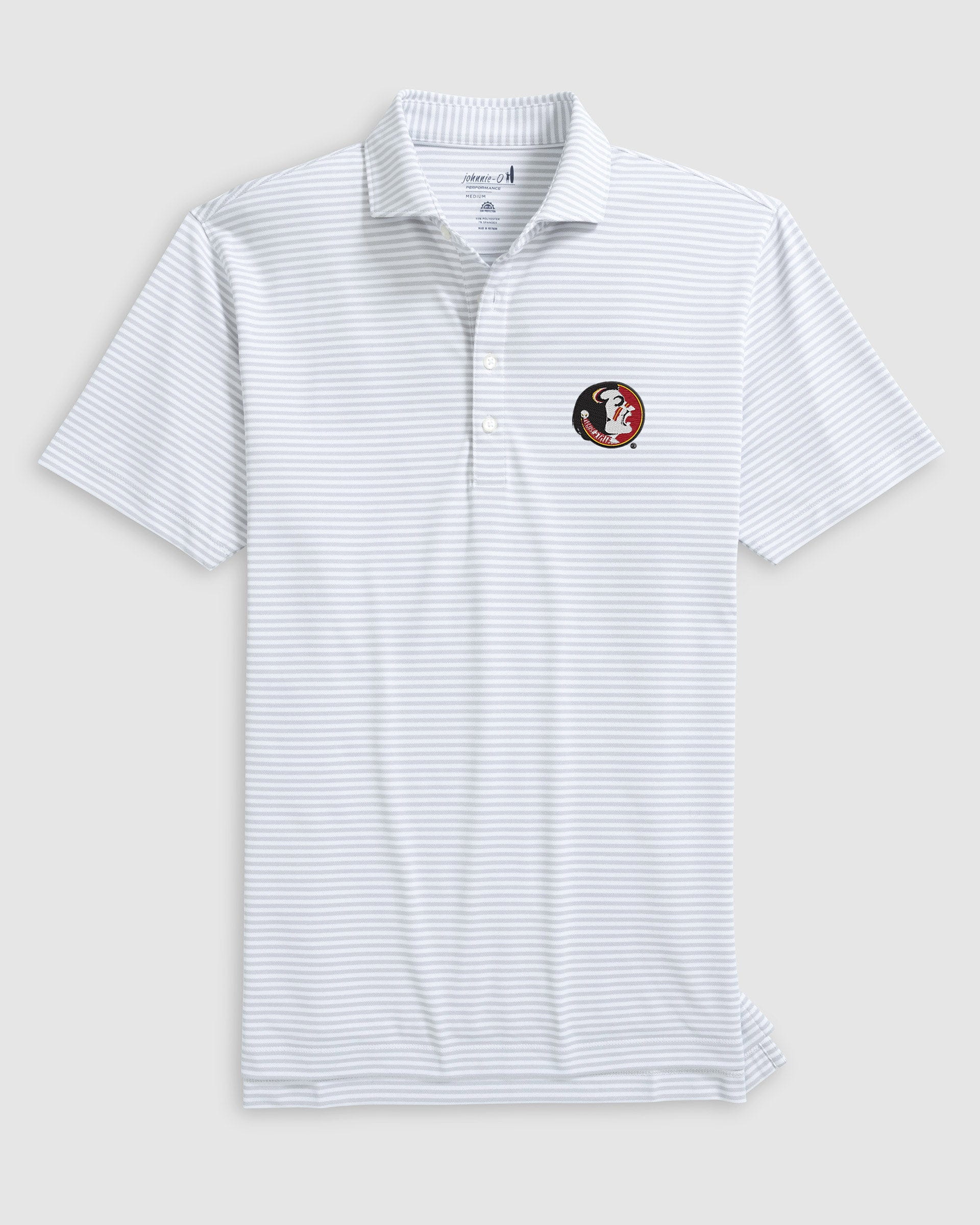 Florida State Stetsons Striped Performance Mesh Polo - Vault Logo - Image 2