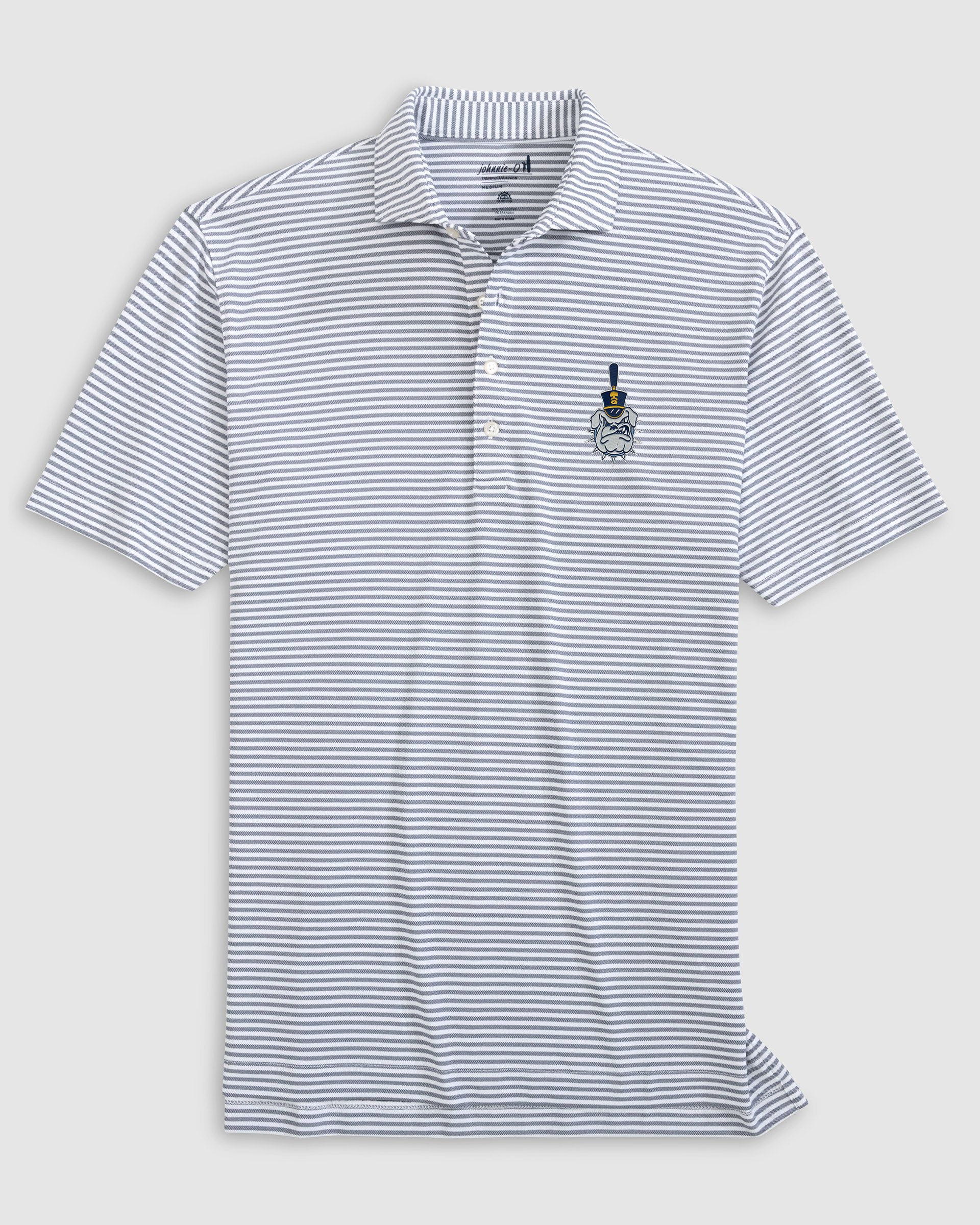 The Citadel Stetsons Striped Performance Mesh Polo - Vault Logo - Image 3