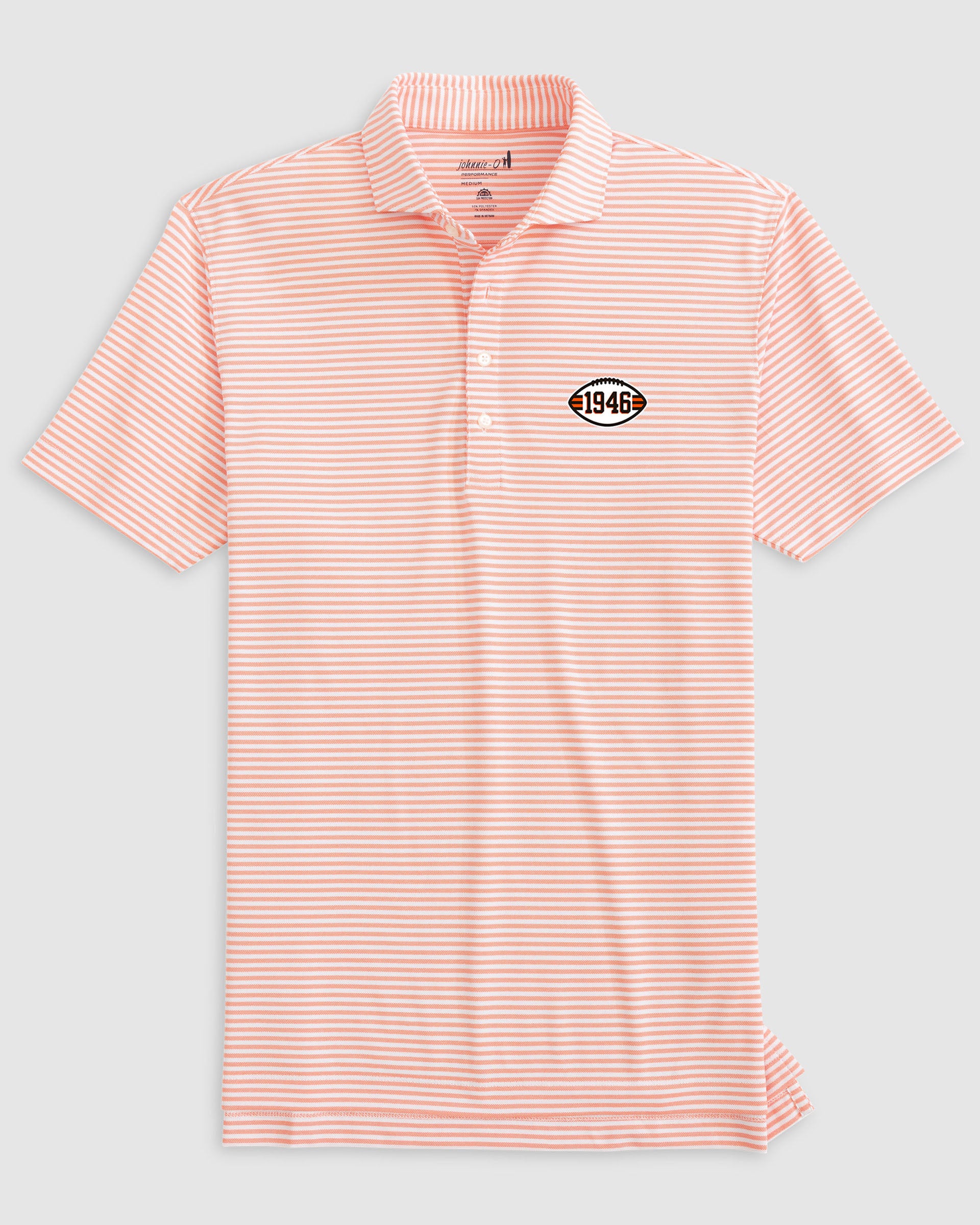 Cleveland Browns Stetsons Striped Performance Mesh Polo - Classic 1946 Logo - Image 3