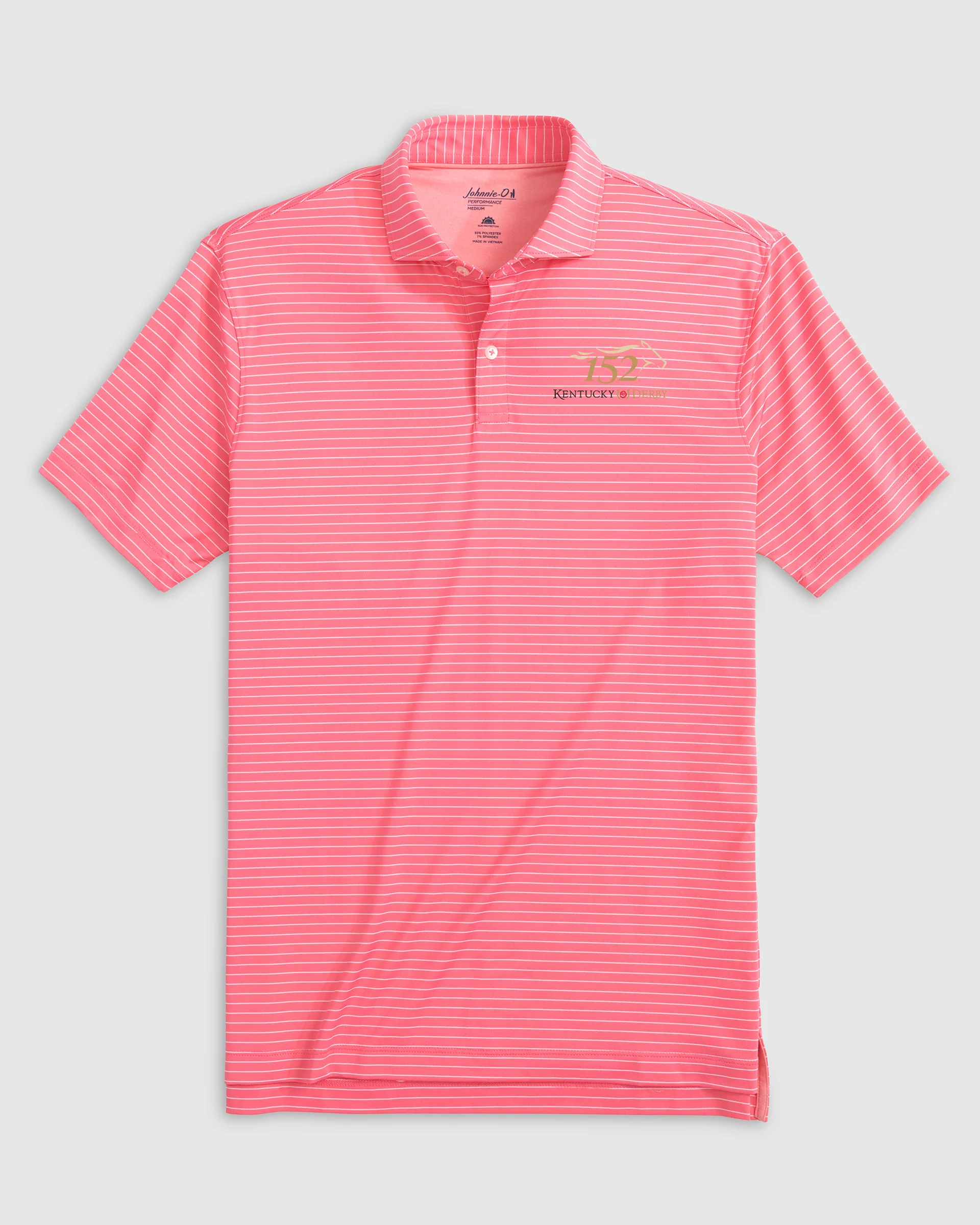 Kentucky Derby Beau Striped Performance Jersey Polo - 152nd Logo