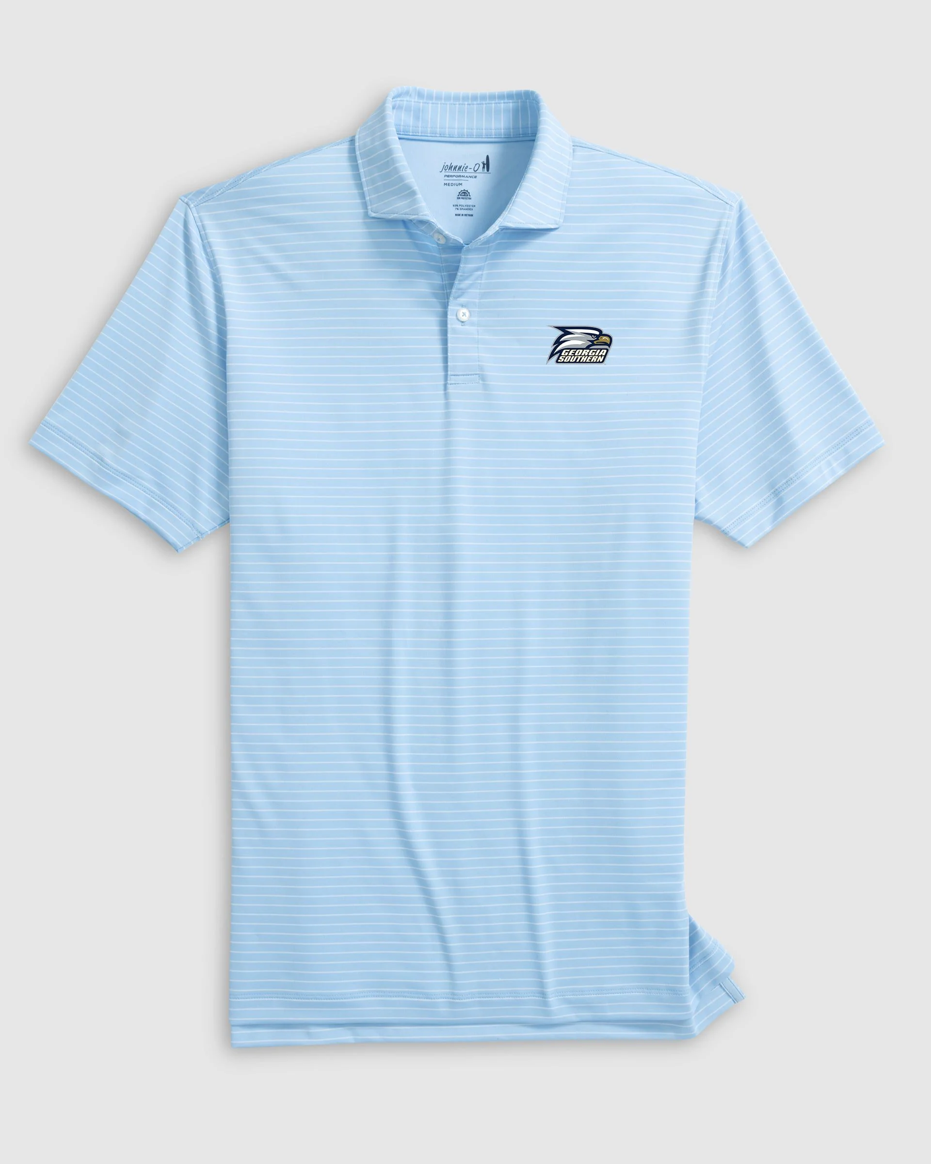 Georgia Southern Beau Striped Performance Jersey Polo - Eagle Logo