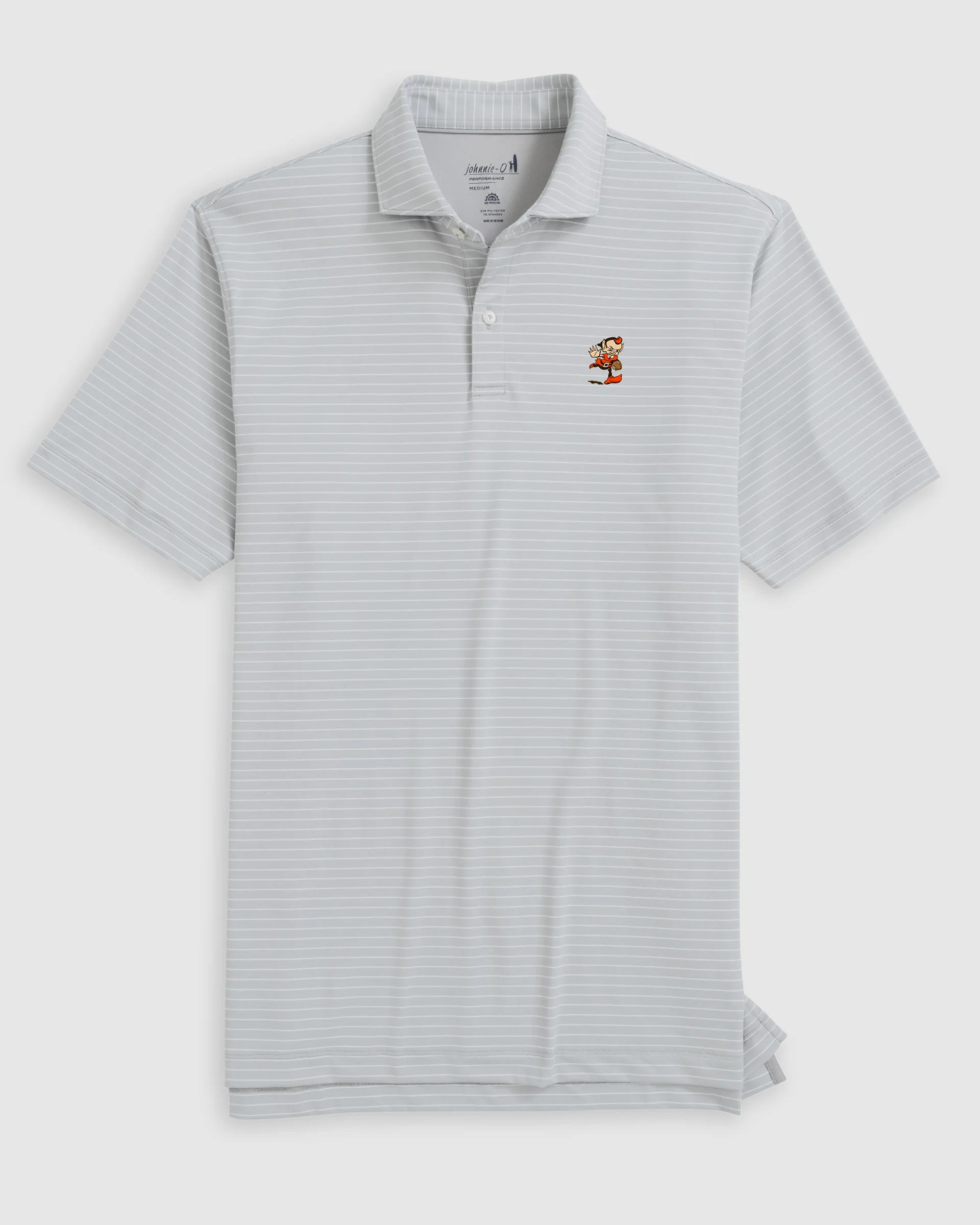 Cleveland Browns Beau Striped Performance Jersey Polo - Classic Logo - Image 3