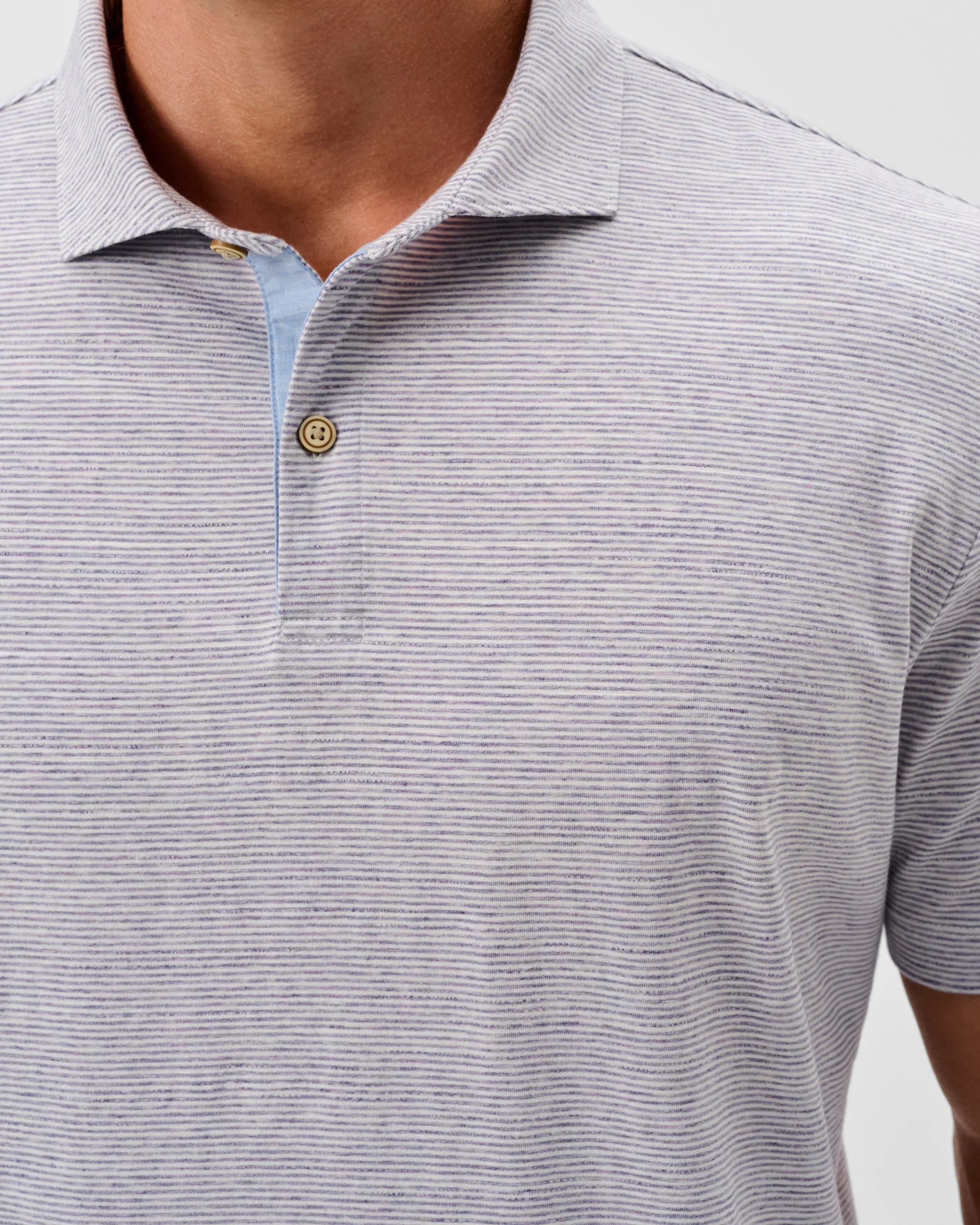 Slub Cotton Blend Polo - Thatcher Stripe - Image 2