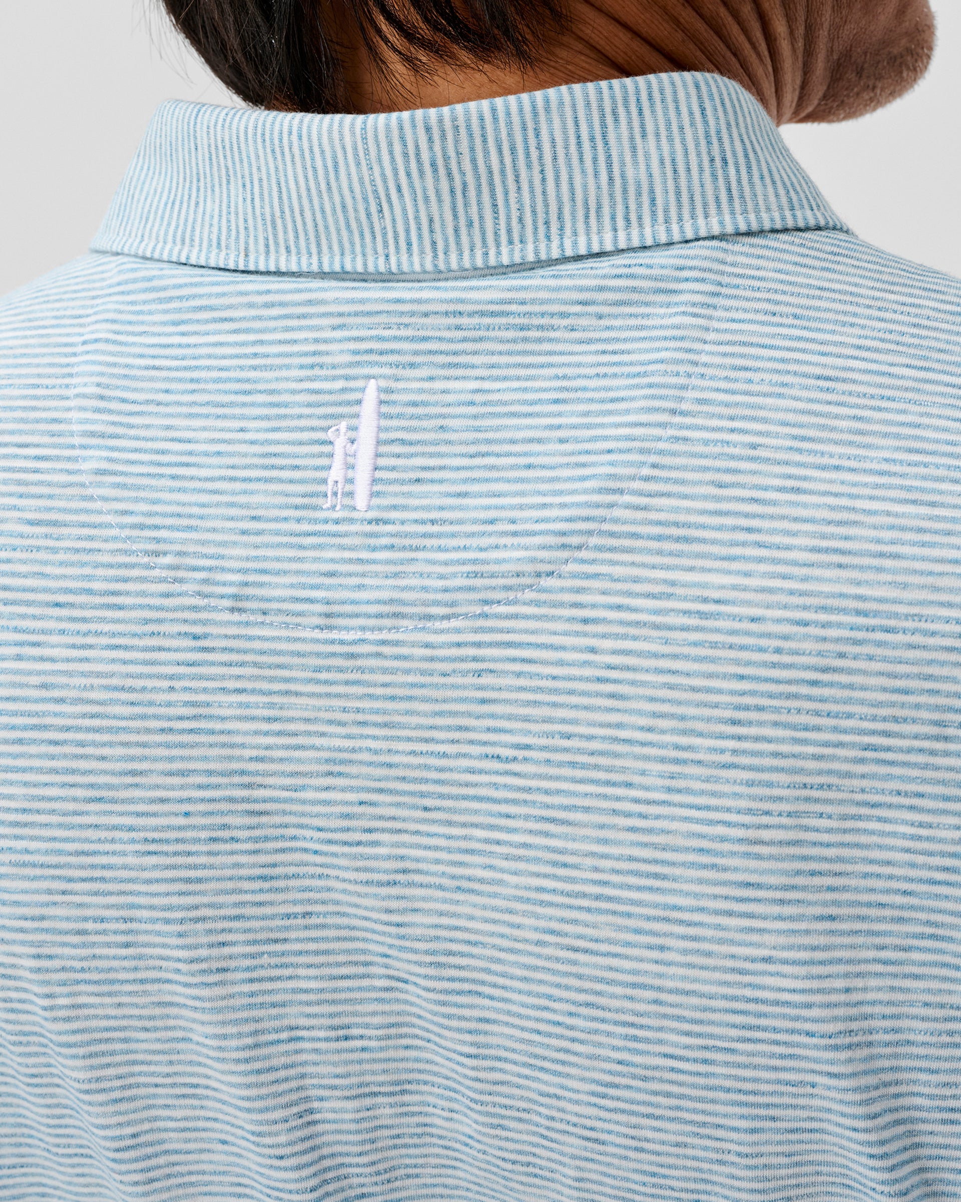 Slub Cotton Blend Polo - Thatcher Stripe - Image 3