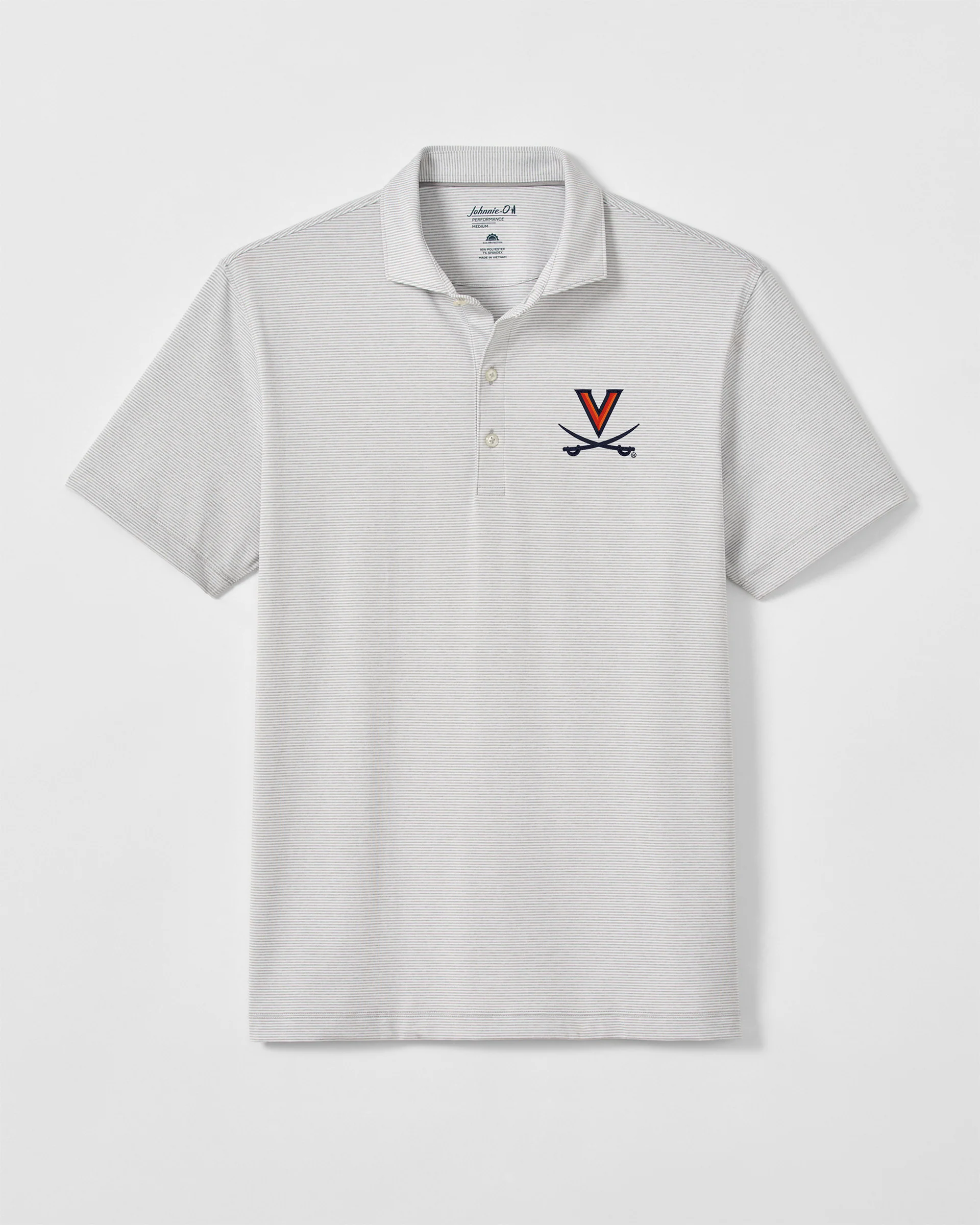 Virginia Lyndon Striped Jersey Performance Polo