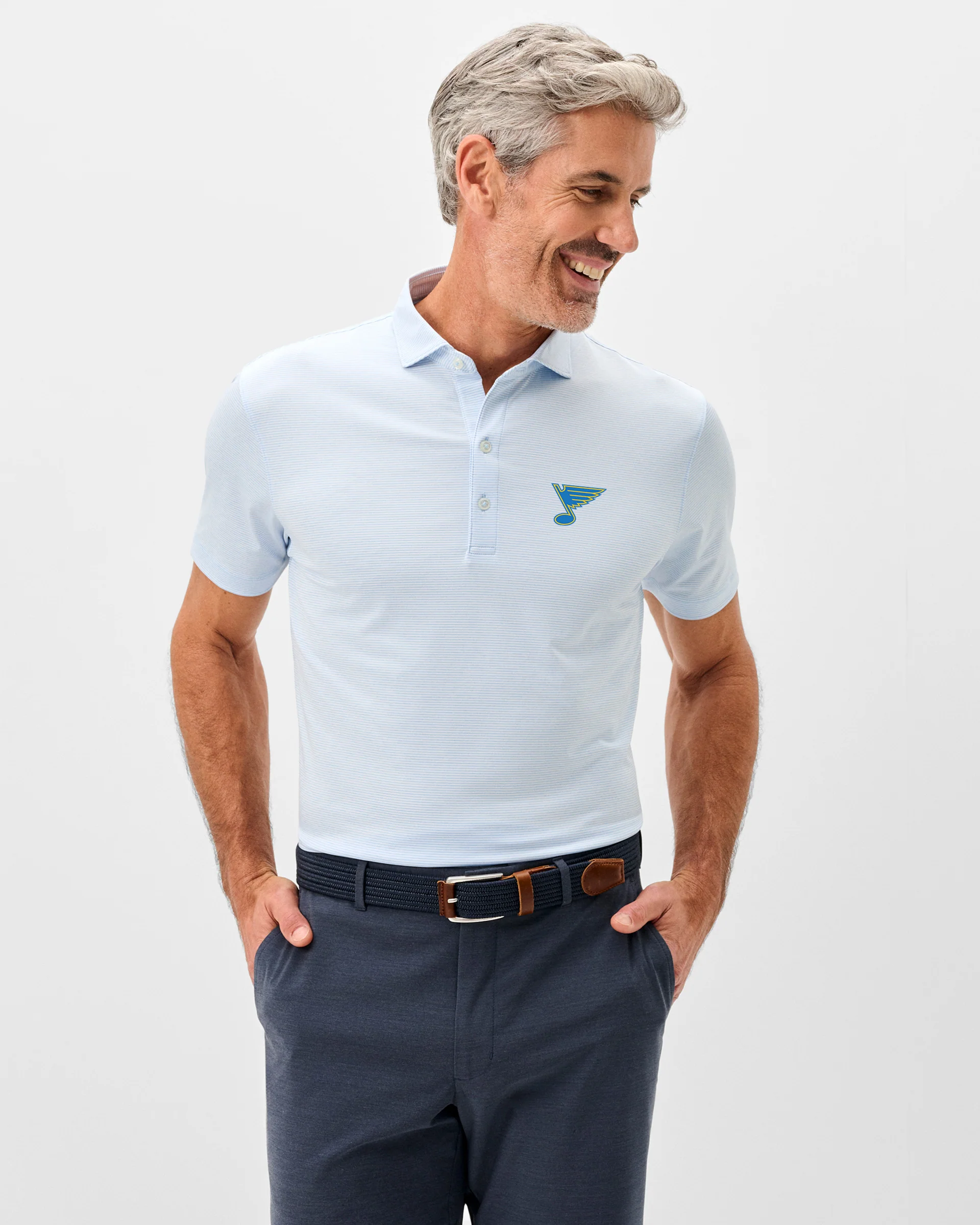 St. Louis Blues Lyndonn Striped Jersey Performance Polo - Image 11