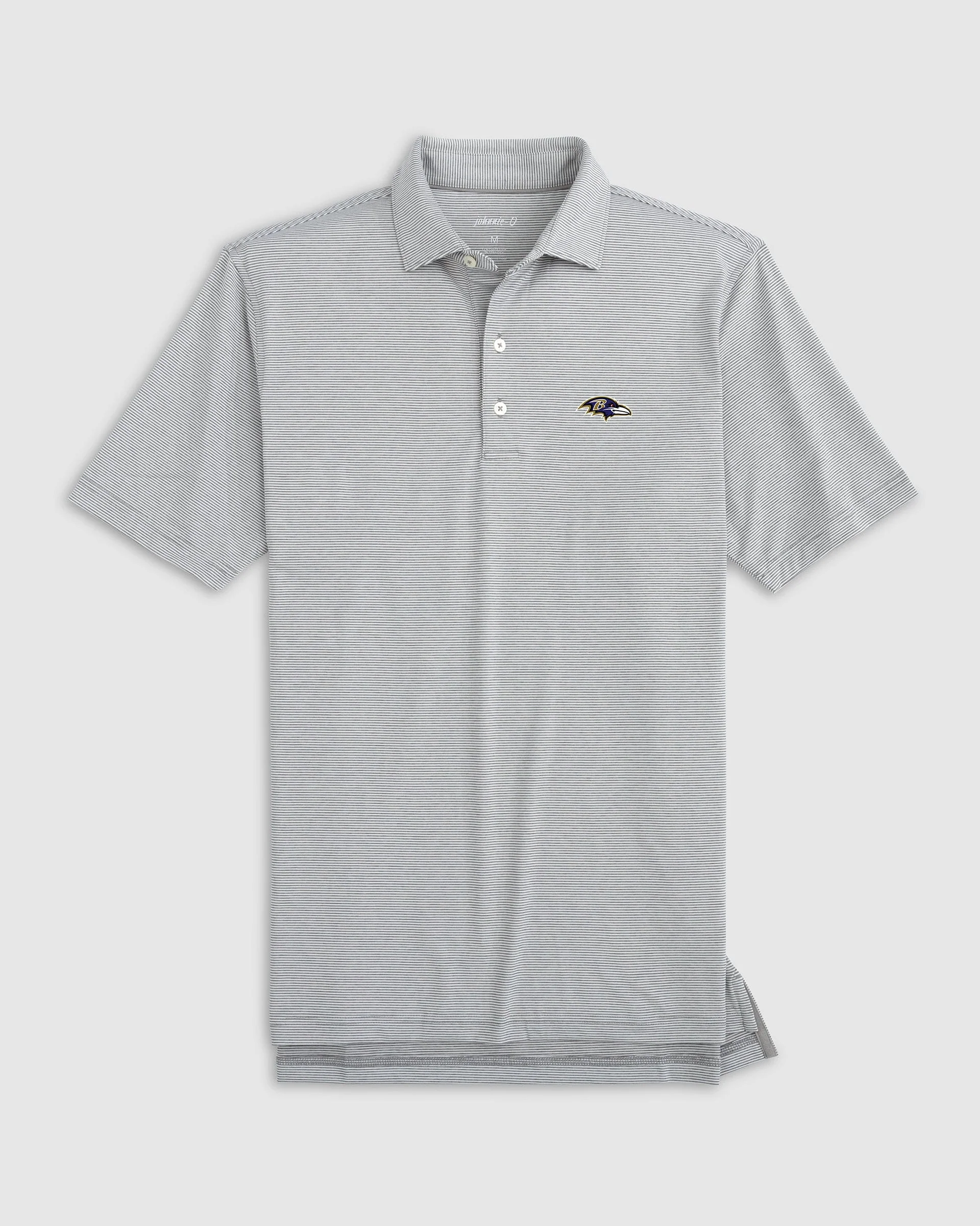 Baltimore Ravens Lyndonn Striped Performance Jersey Polo - Image 3