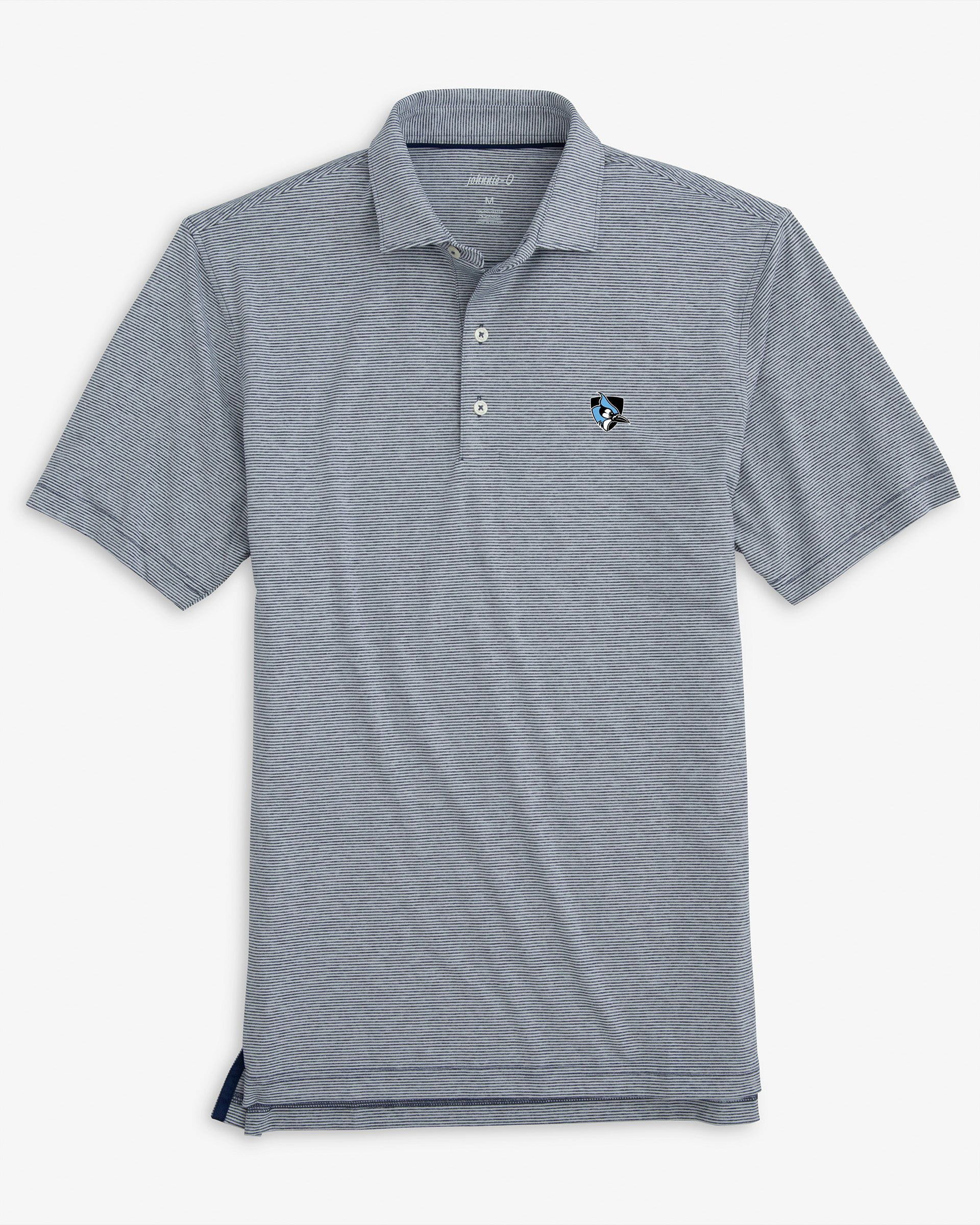 Johns Hopkins Lyndonn Striped Jersey Performance Polo - Athletic Logo - Image 2