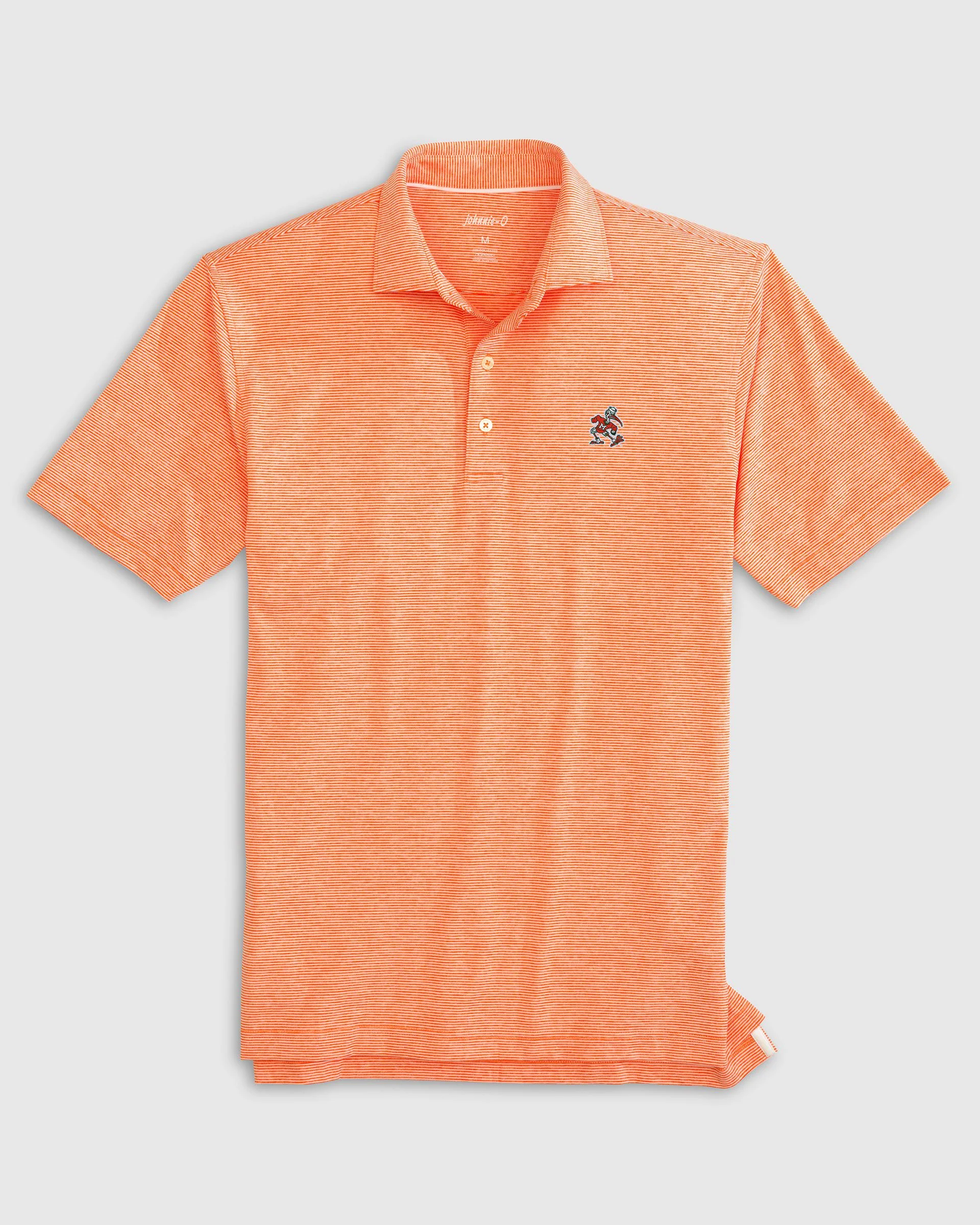 Miami Lyndonn Striped Jersey Performance Polo - Vintage Logo - Image 6