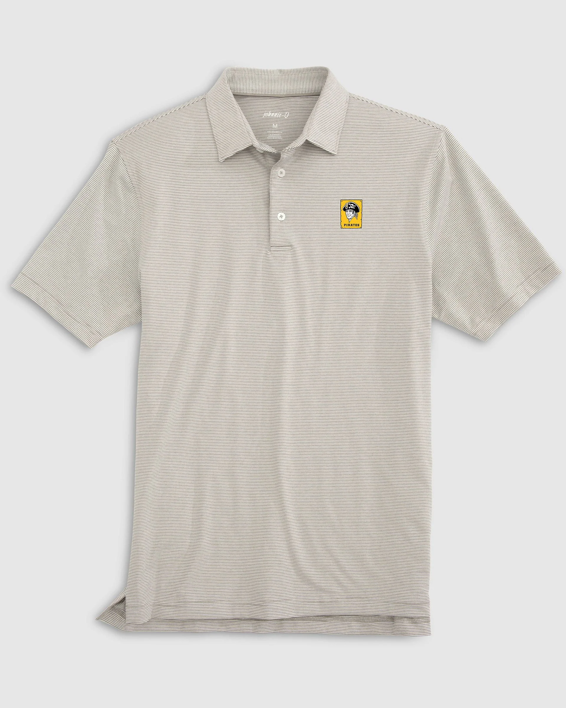 Pittsburgh Pirates Lyndonn Striped Jersey Performance Polo - Cooperstown Logo