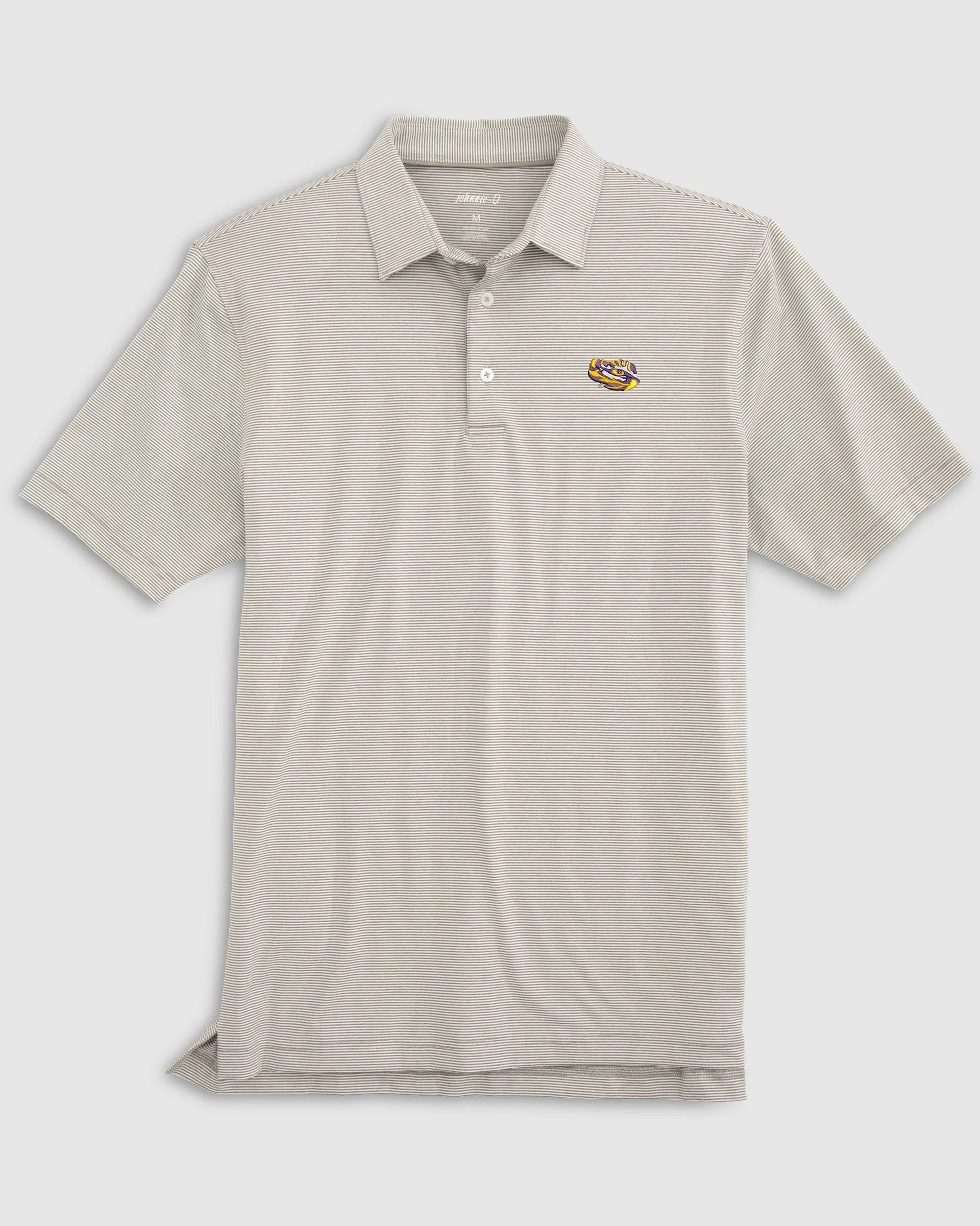 Louisiana State Lyndonn Striped Jersey Performance Polo - Tiger Eye Logo - Image 3