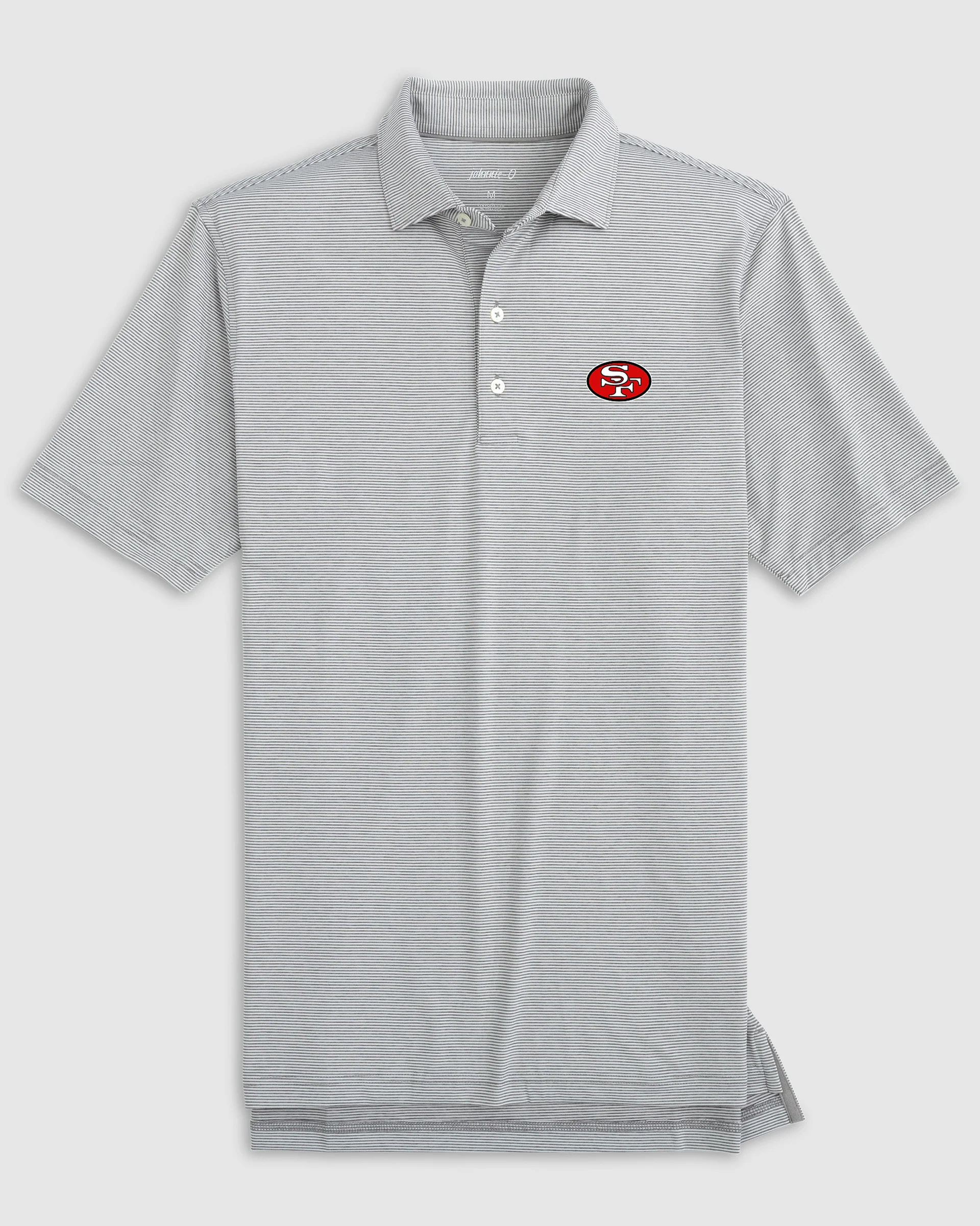San Francisco 49ers Lyndonn Striped Performance Jersey Polo - Classic Logo - Image 3