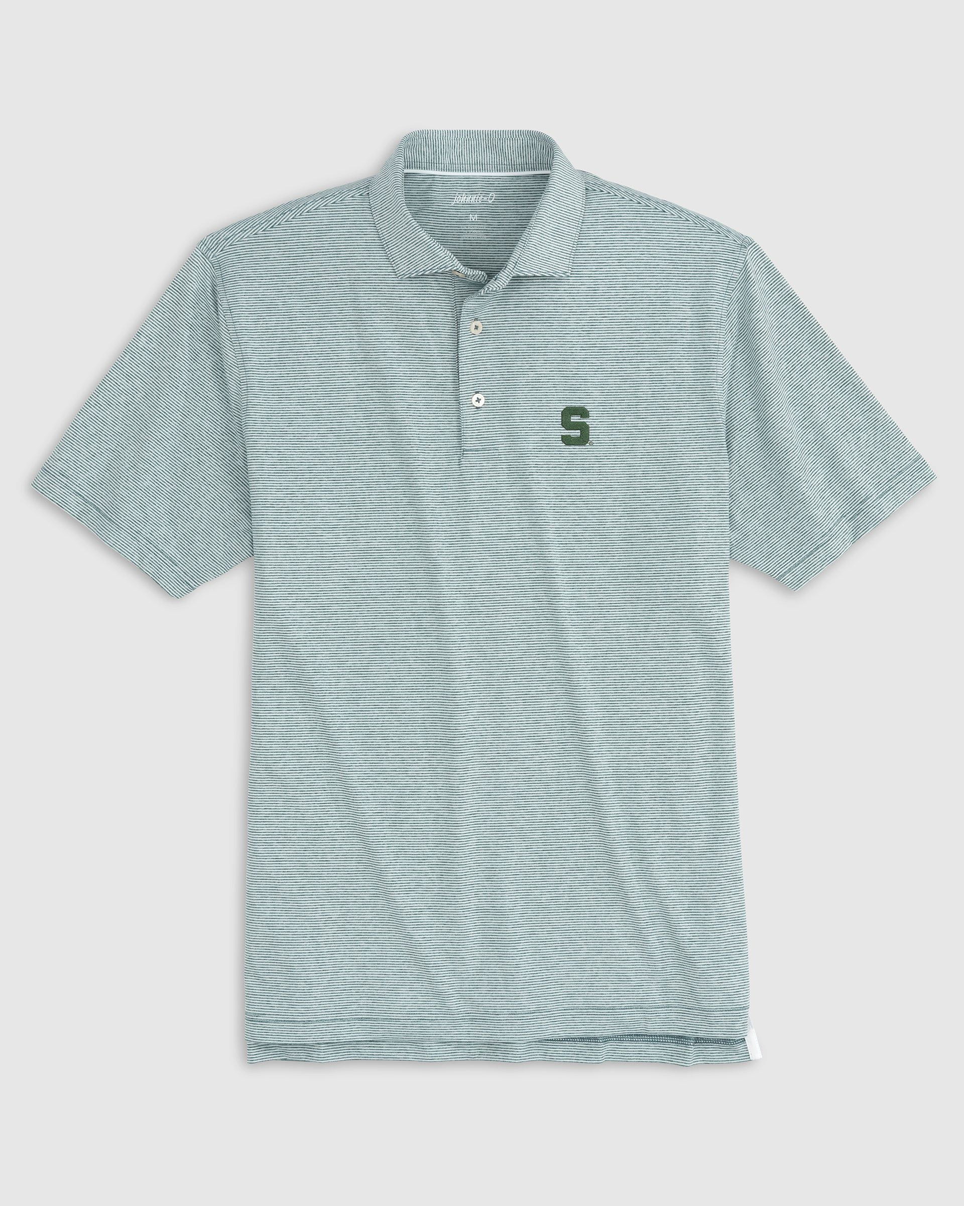 Michigan State Lyndonn Striped Jersey Performance Polo - S Logo - Image 3