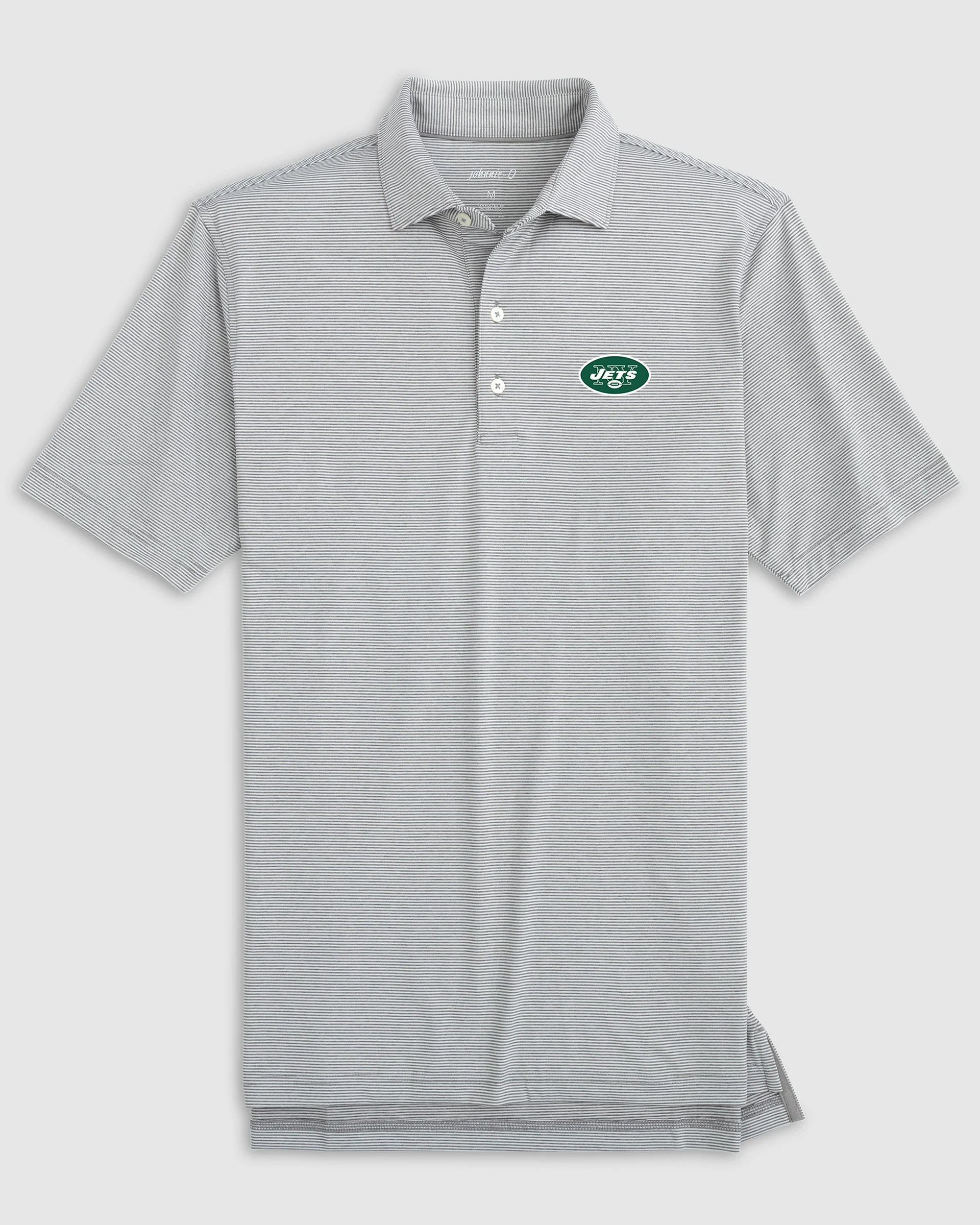 New York Jets Lyndonn Striped Performance Jersey Polo - Classic Logo - Image 3