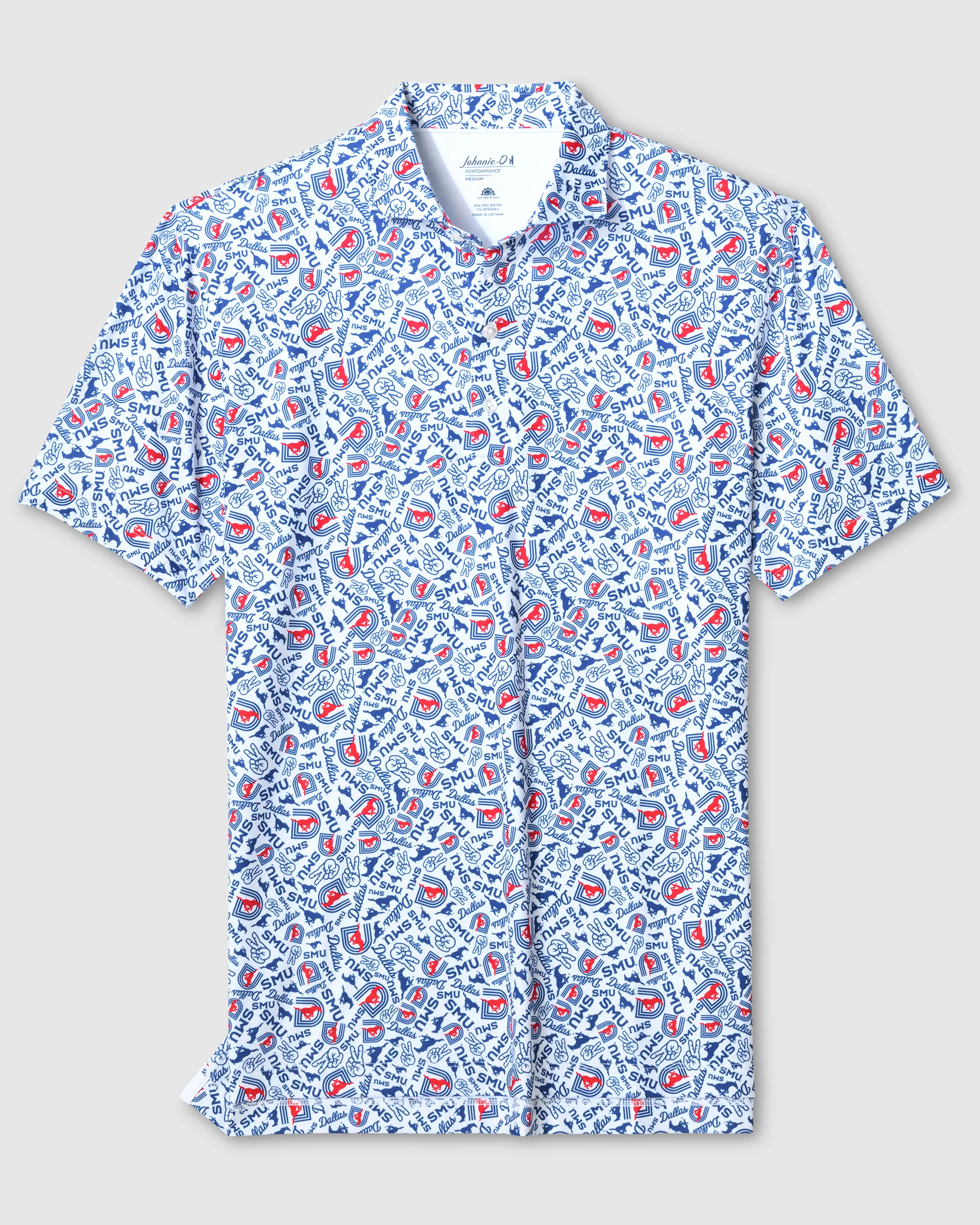 Southern Methodist University Galvin Performance Jersey Printed Polo