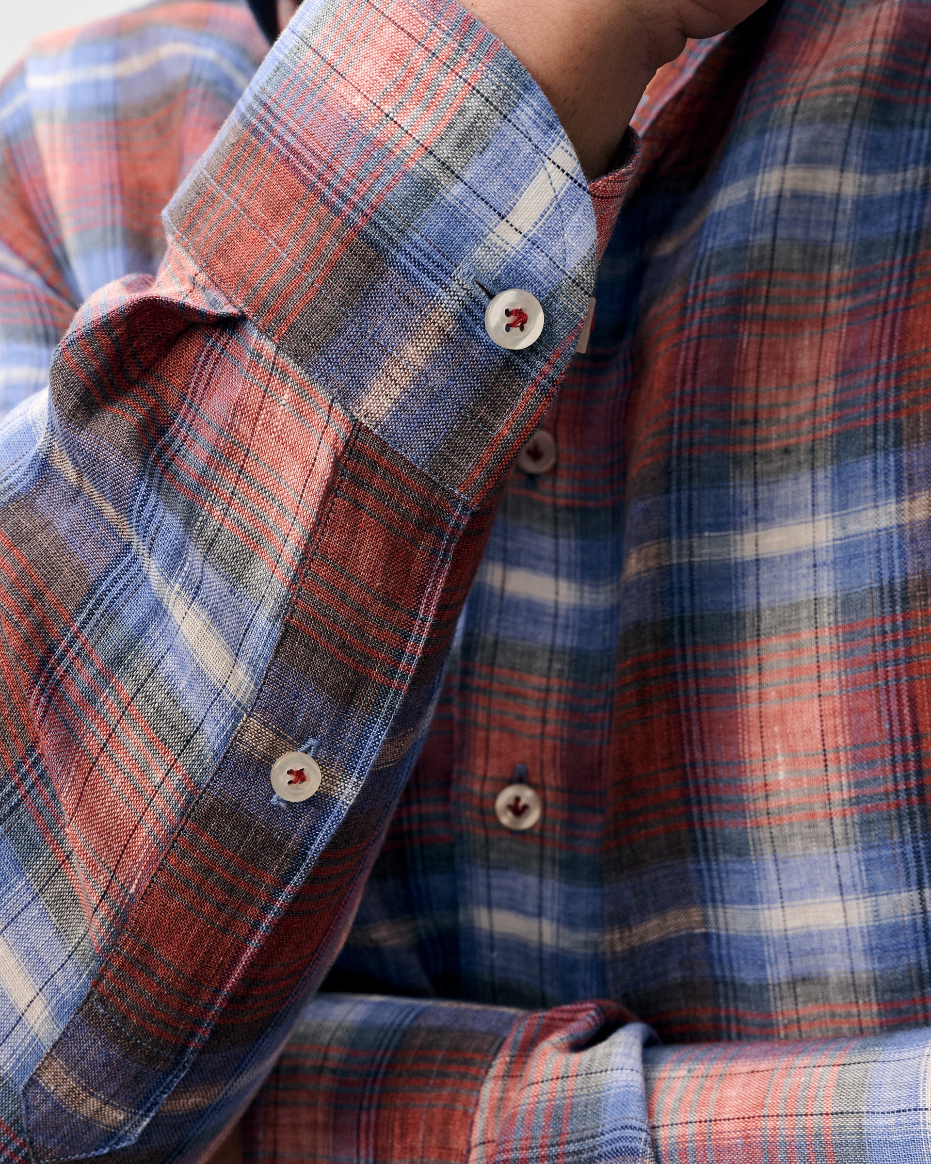 Linen Button Down Shirt - Dempsey Plaid - Image 3