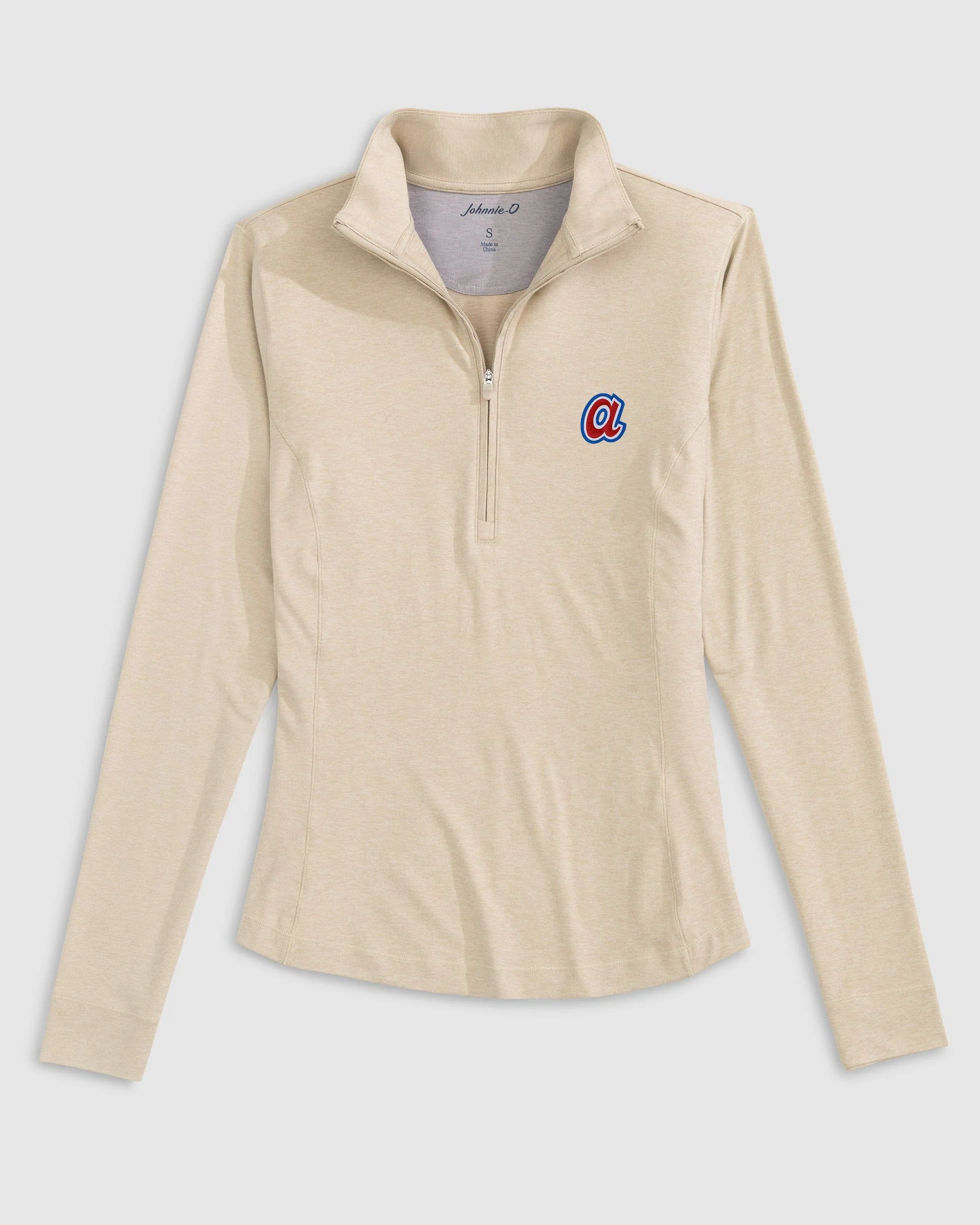 Women's Atlanta Braves Susie Performance 1/4 Zip - Cooperstown Logo - Image 3