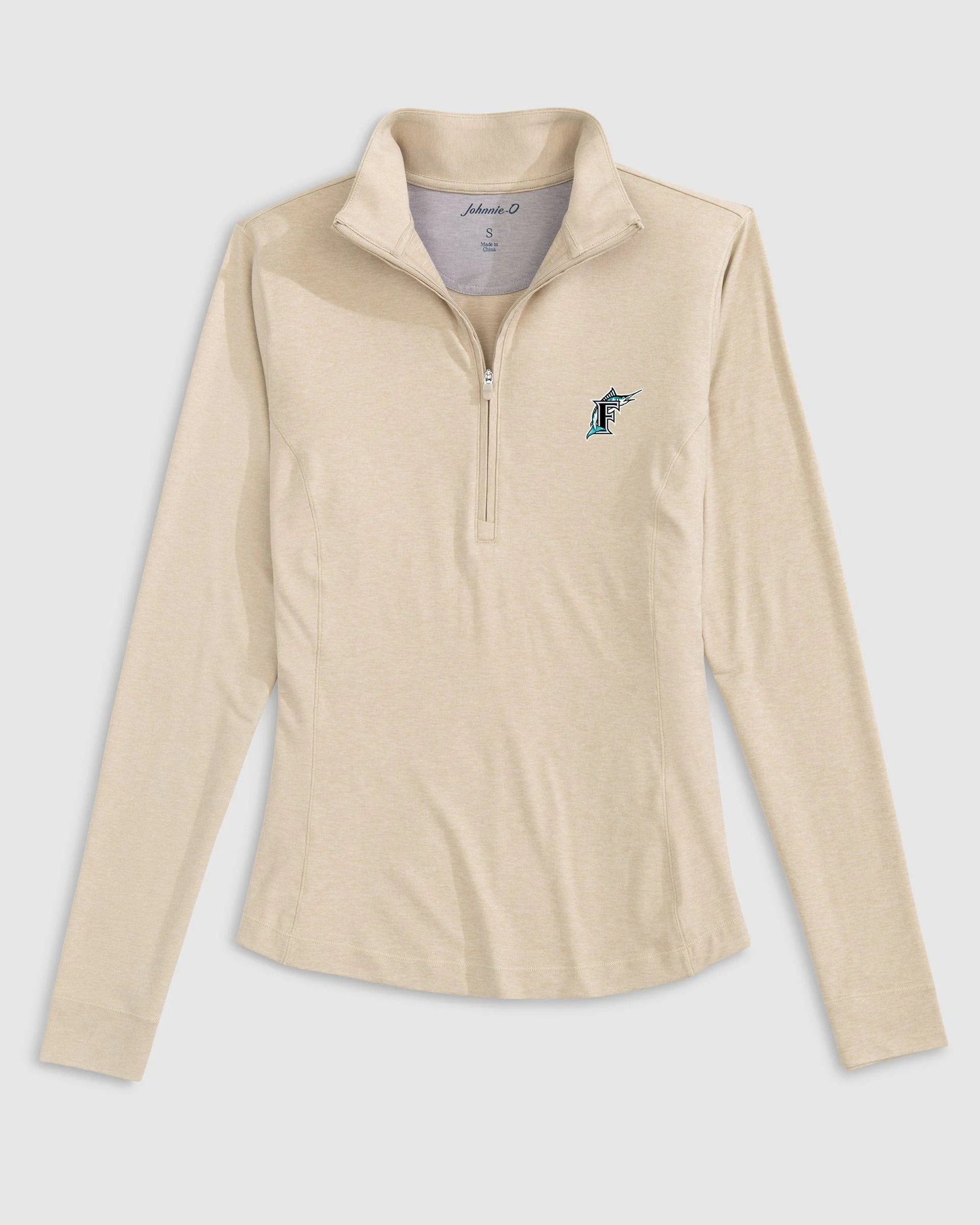 Women's Miami Marlins Susie Performance 1/4 Zip - Cooperstown Logo - Image 2